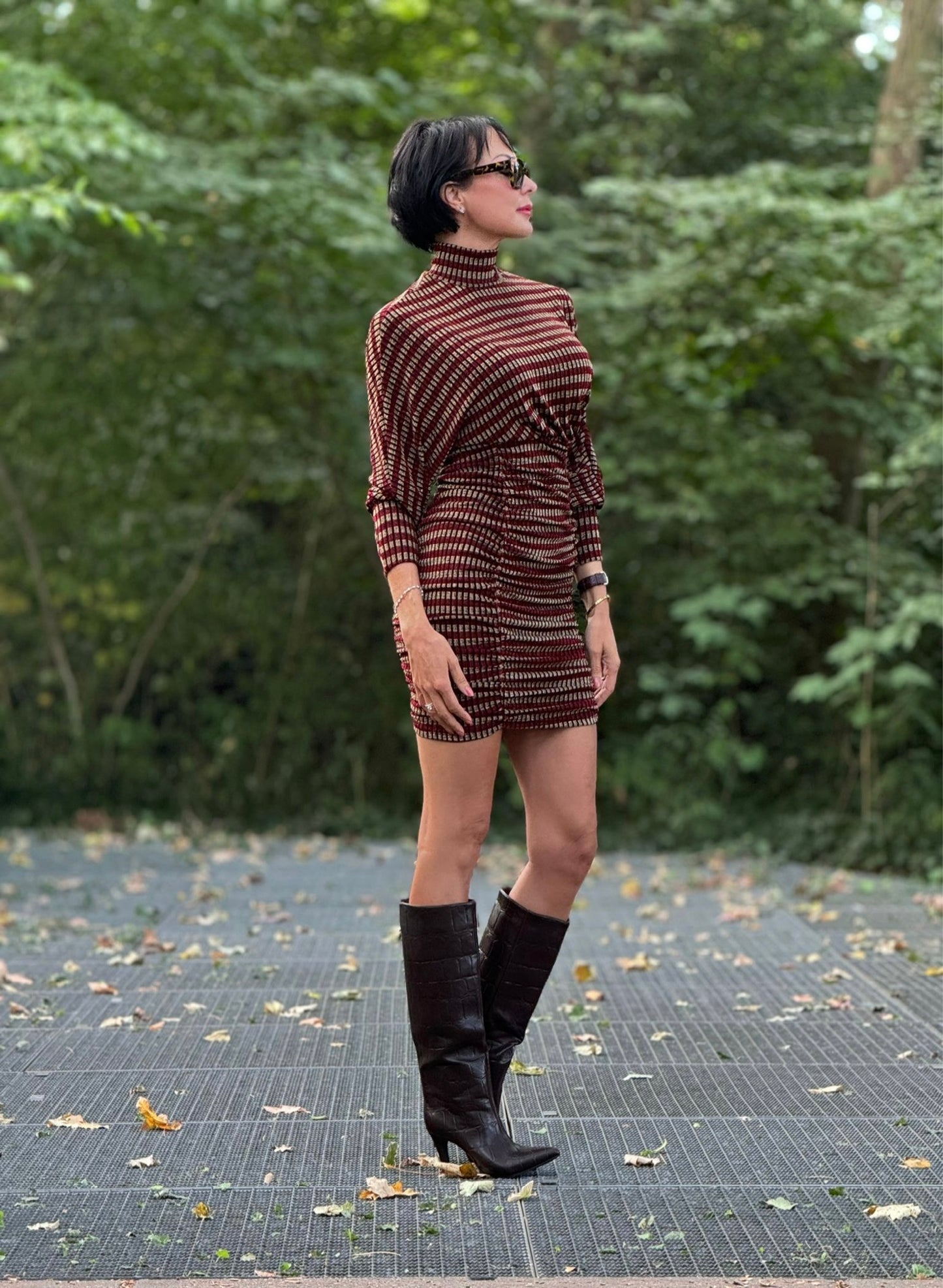 Dress Vivienne striped burgundy