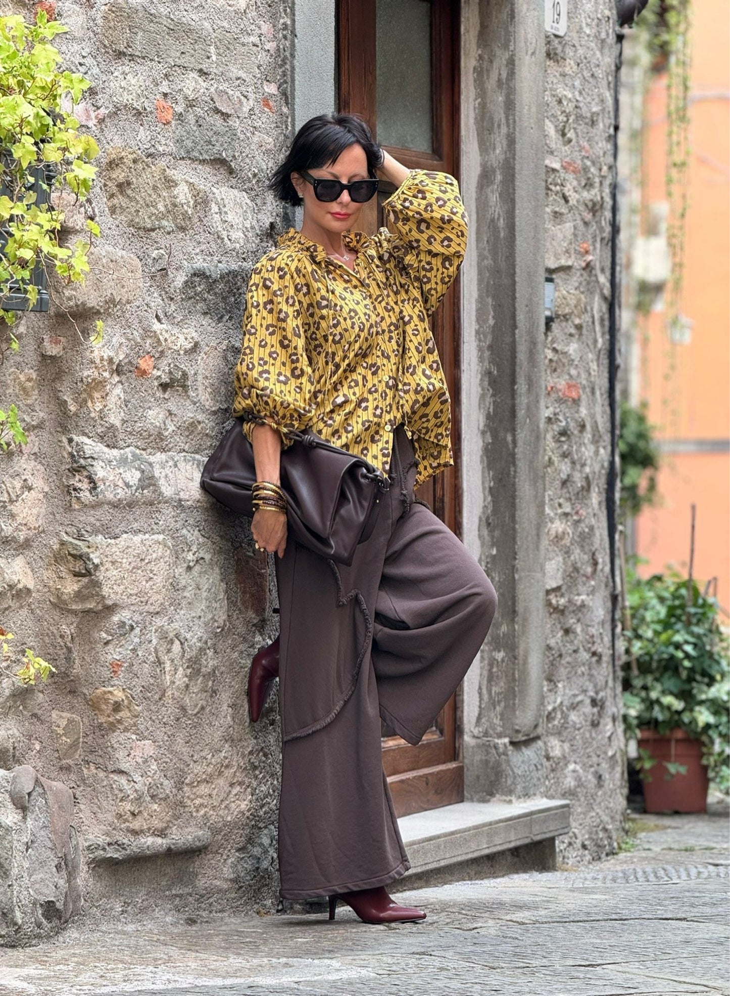 Pants Selena track brown