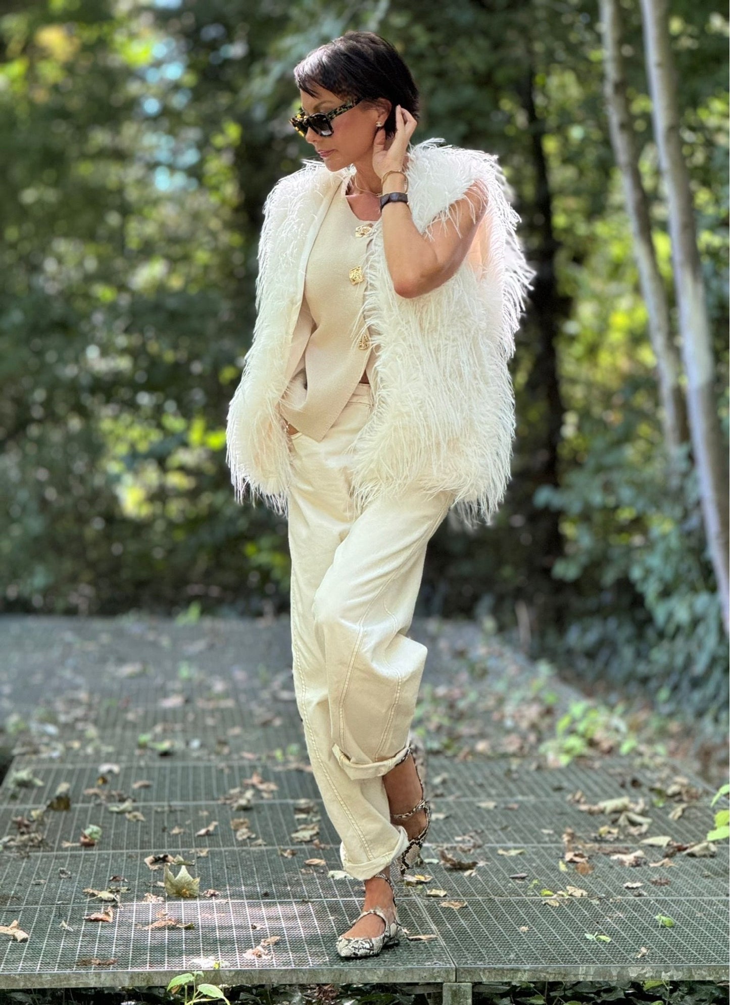 Jacket faux fur burro