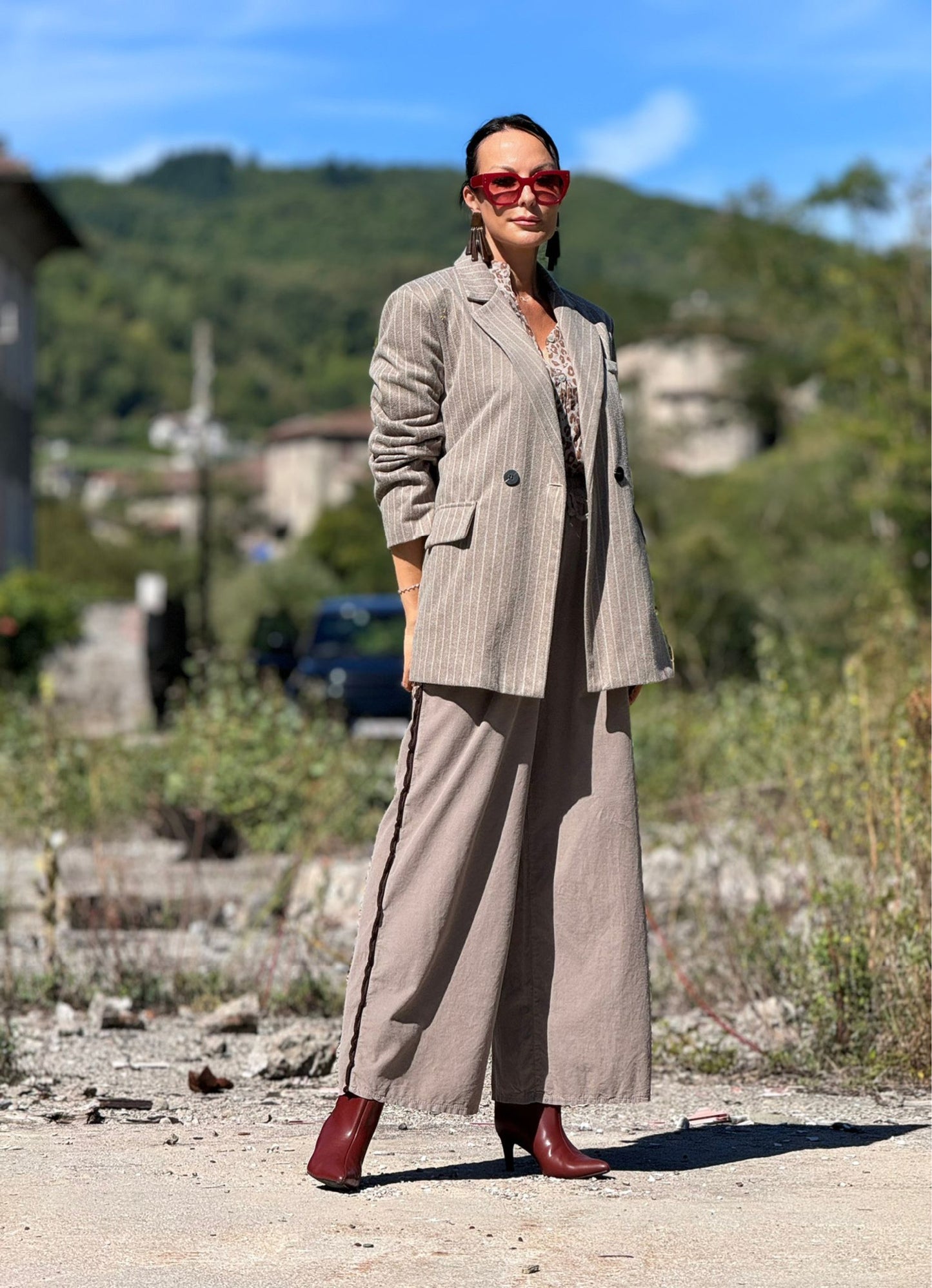 Blazer Maris striped light grey