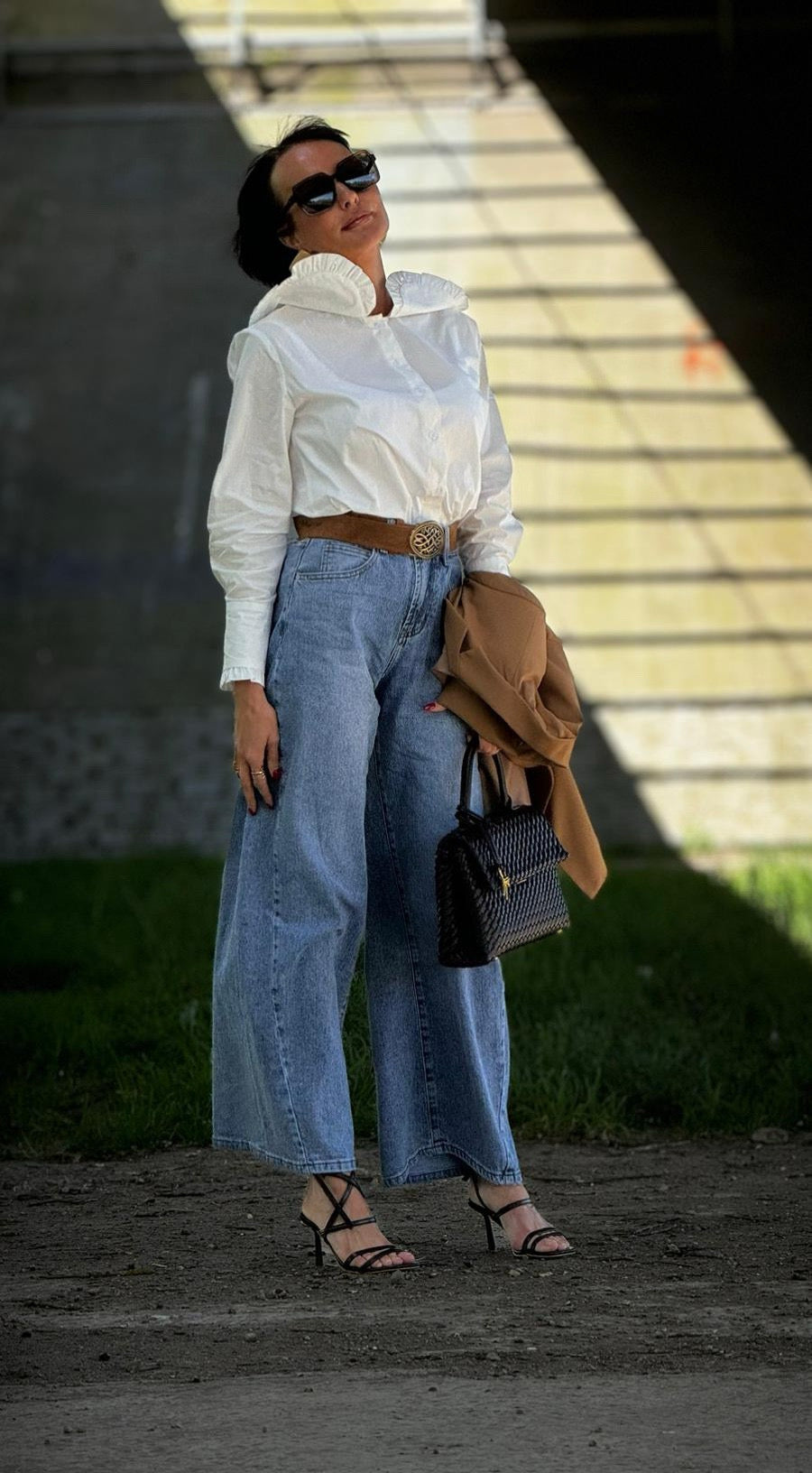 Jeans blue + belt