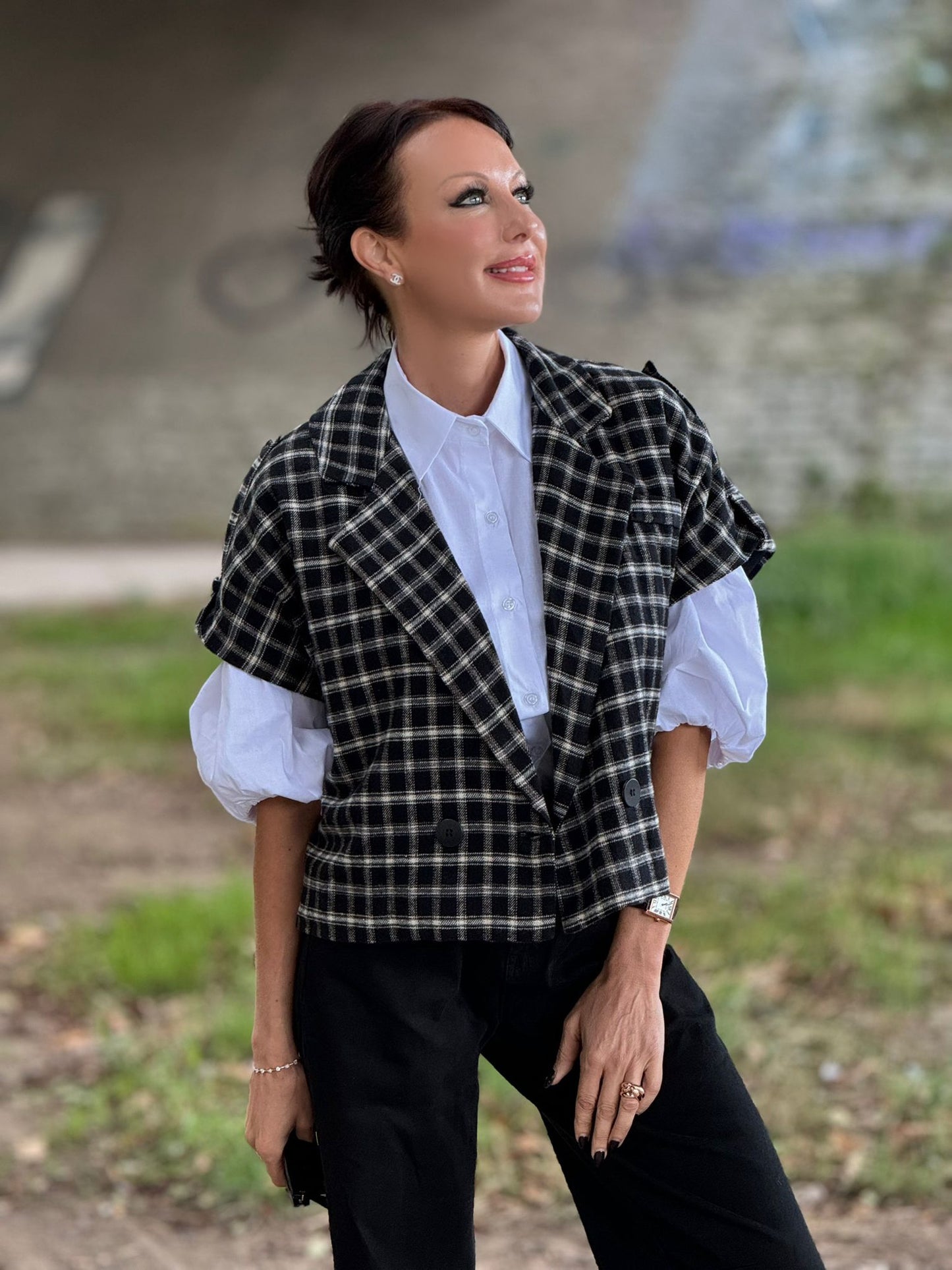 Jacket Camilla tartan black