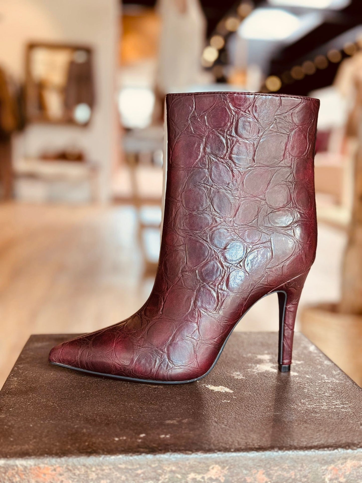 Boots croco burgundy