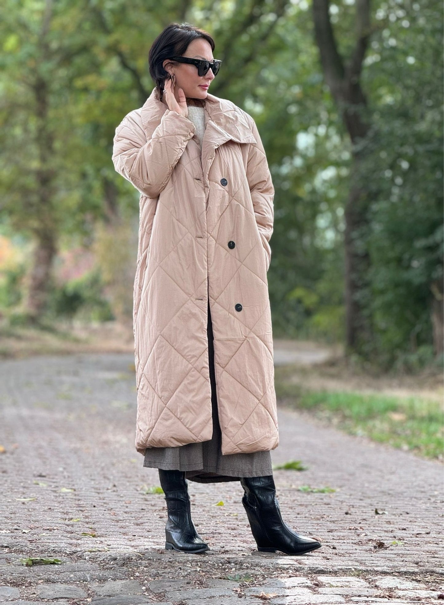 Coat puffer long sand