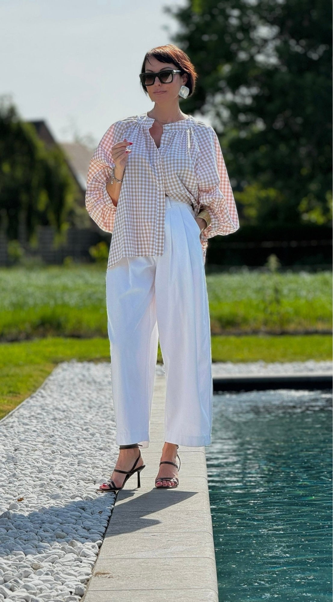 Blouse Rena vichy sand