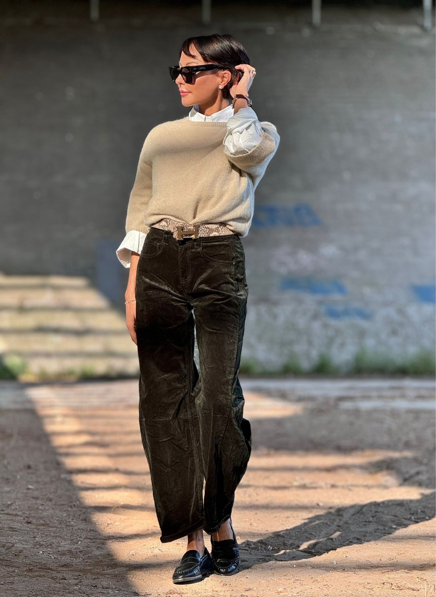 Pants Raven corduroy green