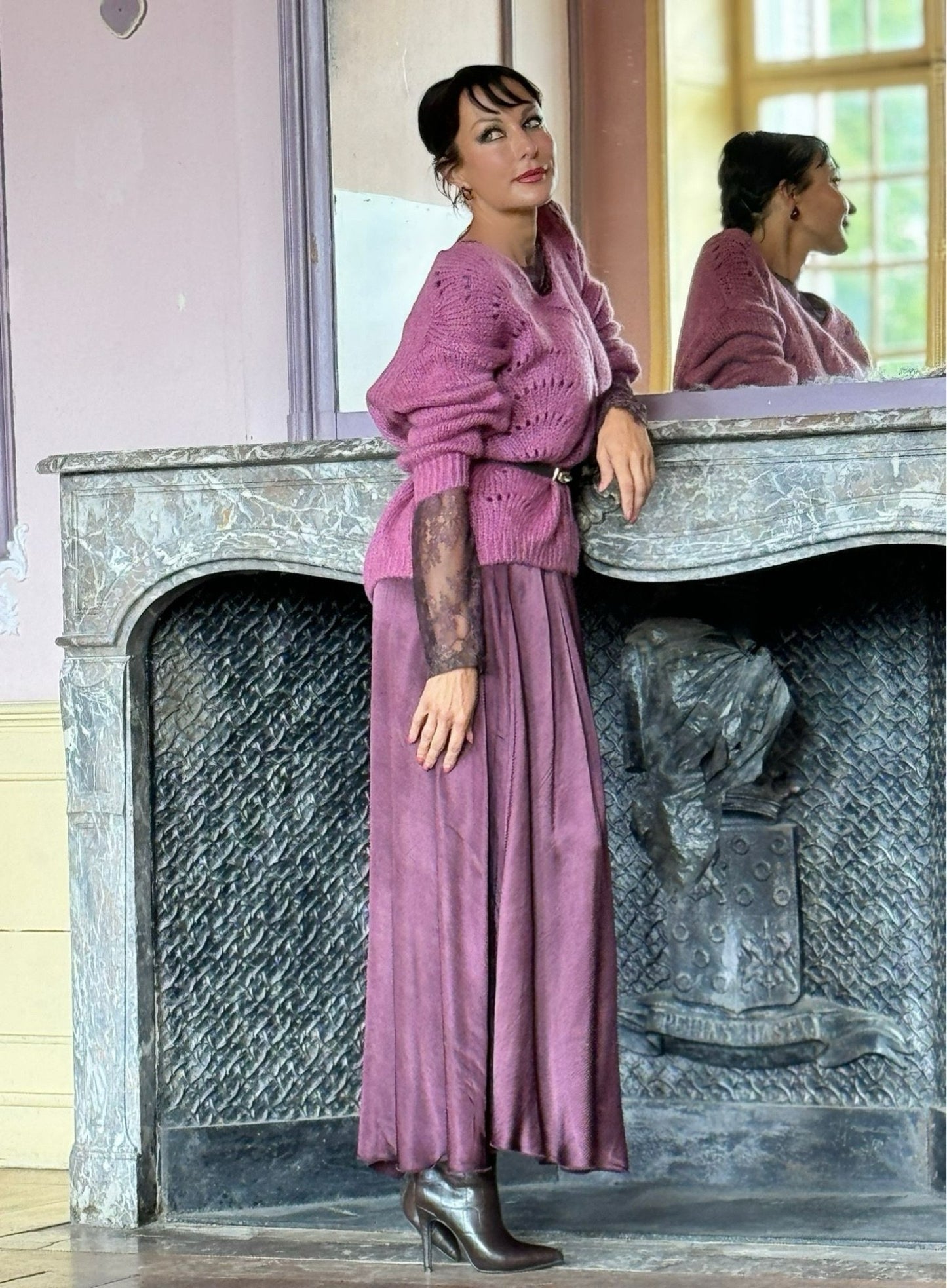 Dress Mika long prune