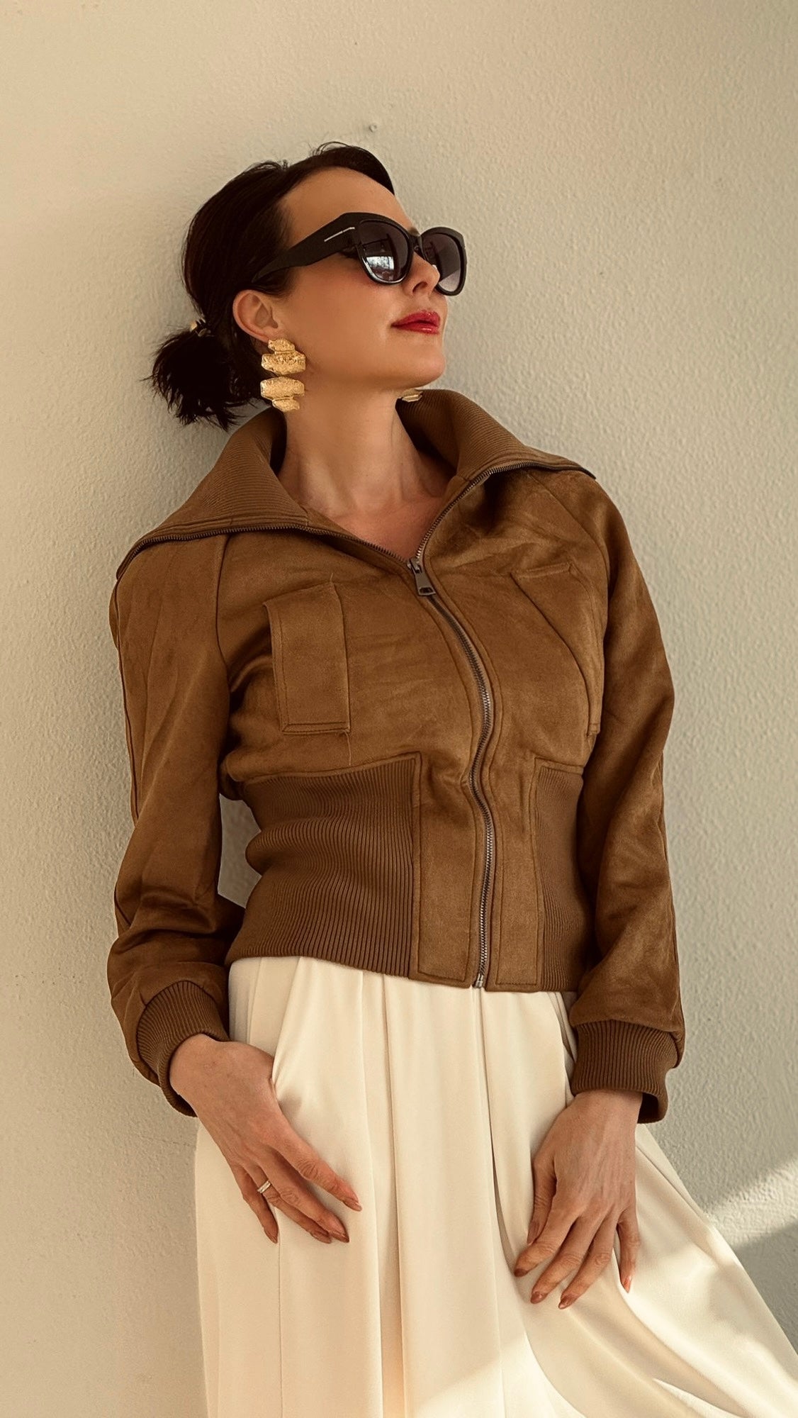 Bomber Virginie daim