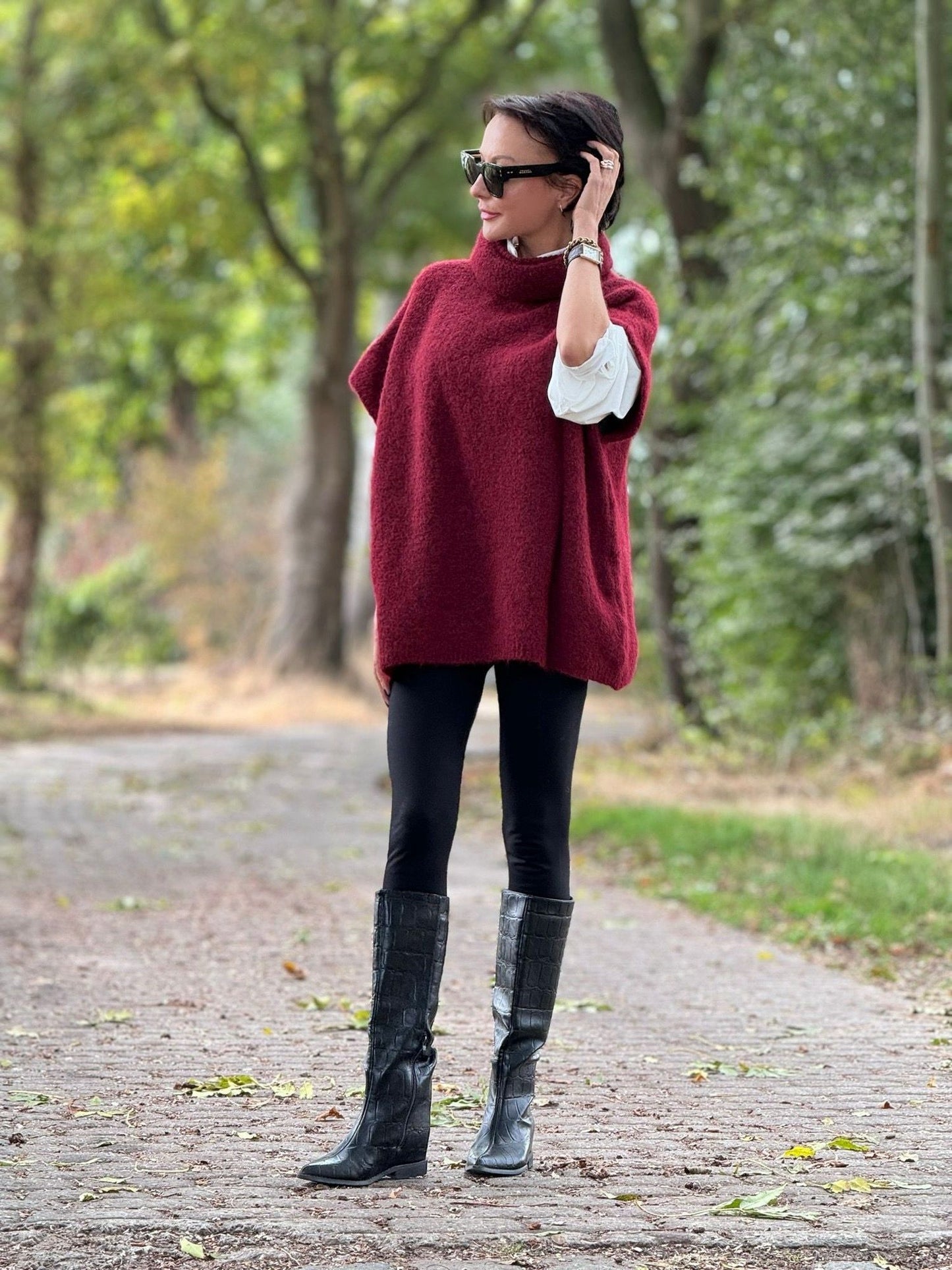 Pull Andrea collar KM burgundy