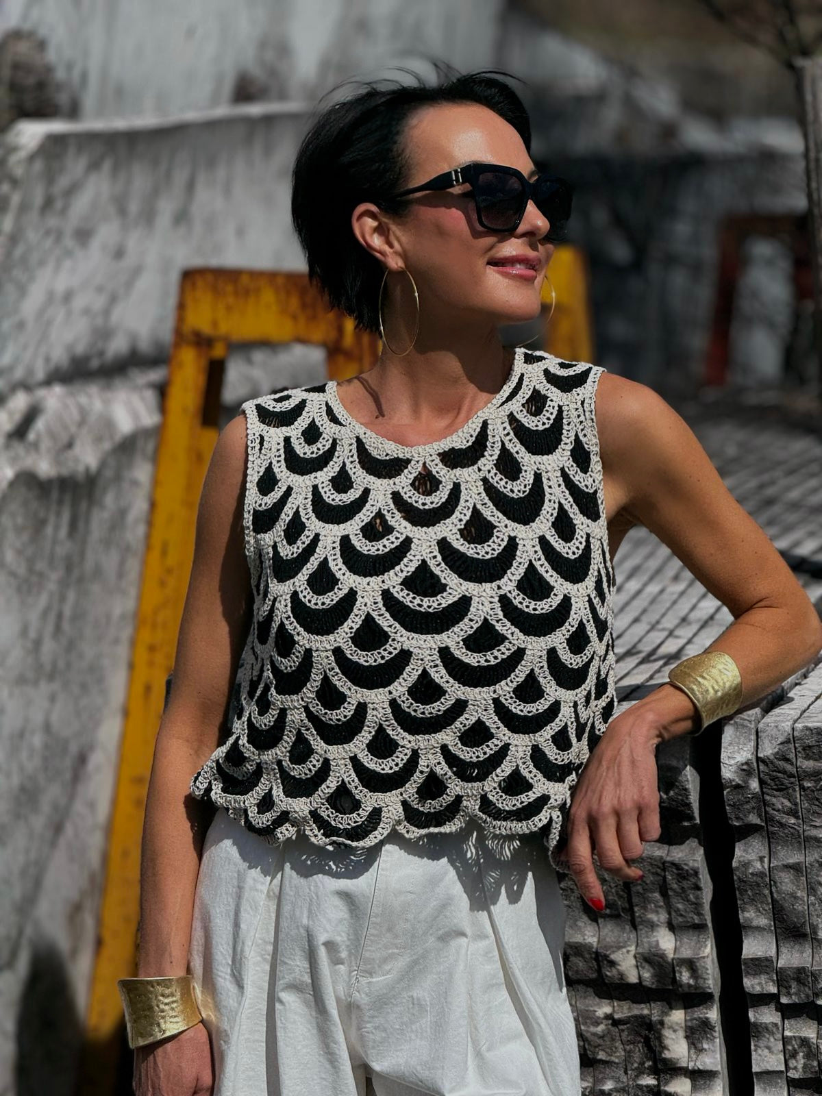 Top Sandro BL/W