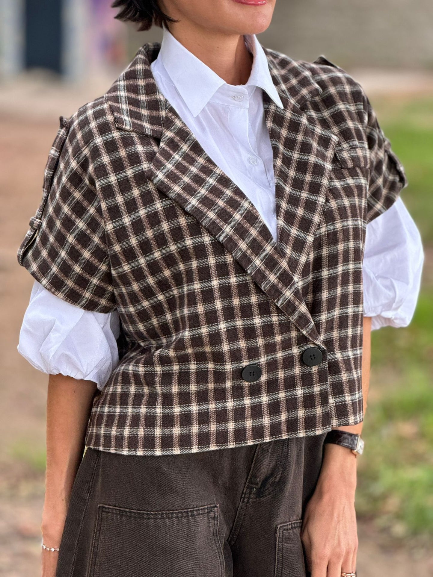 Jacket Camilla tartan brown
