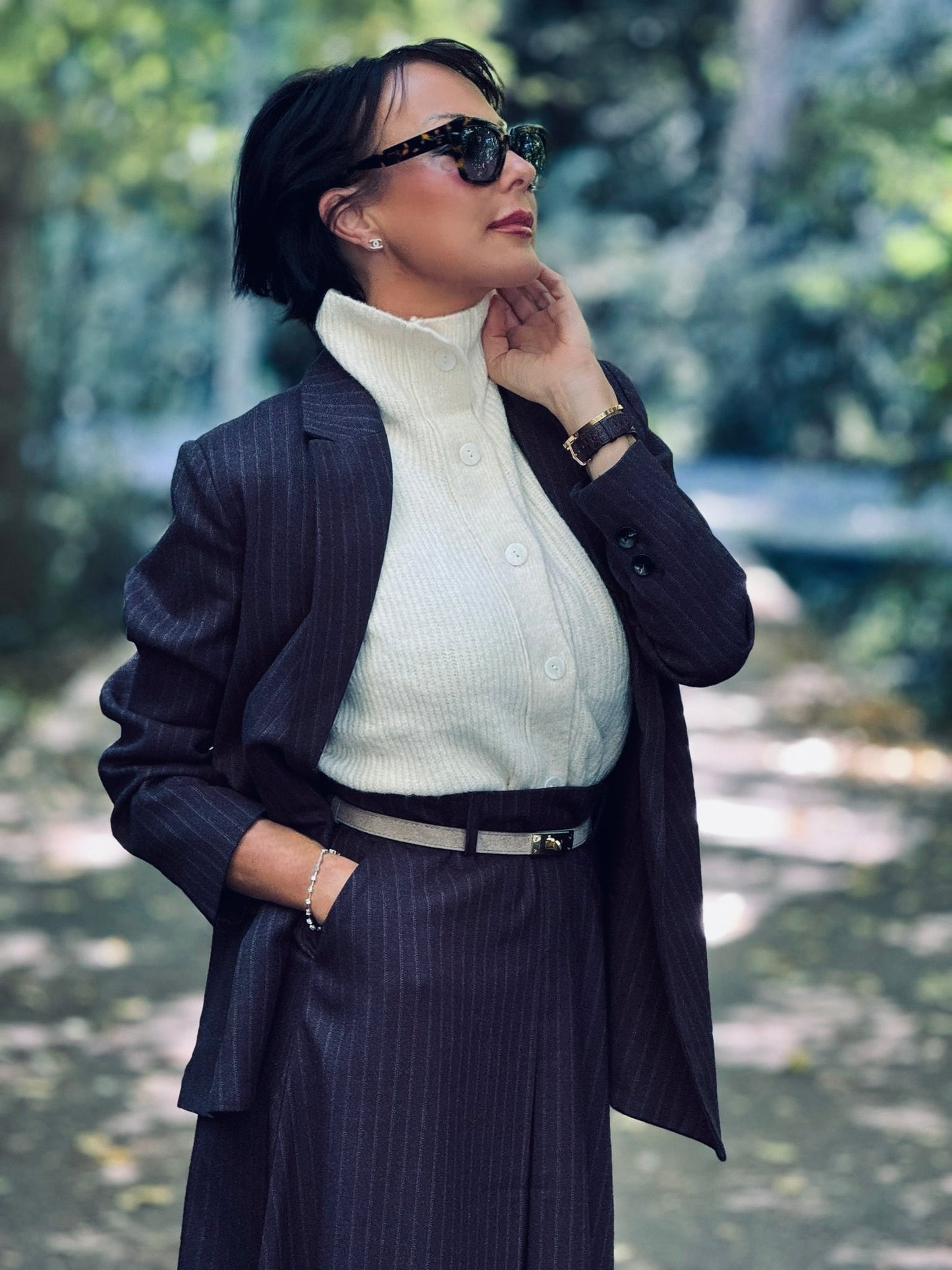 Blazer Liv striped black