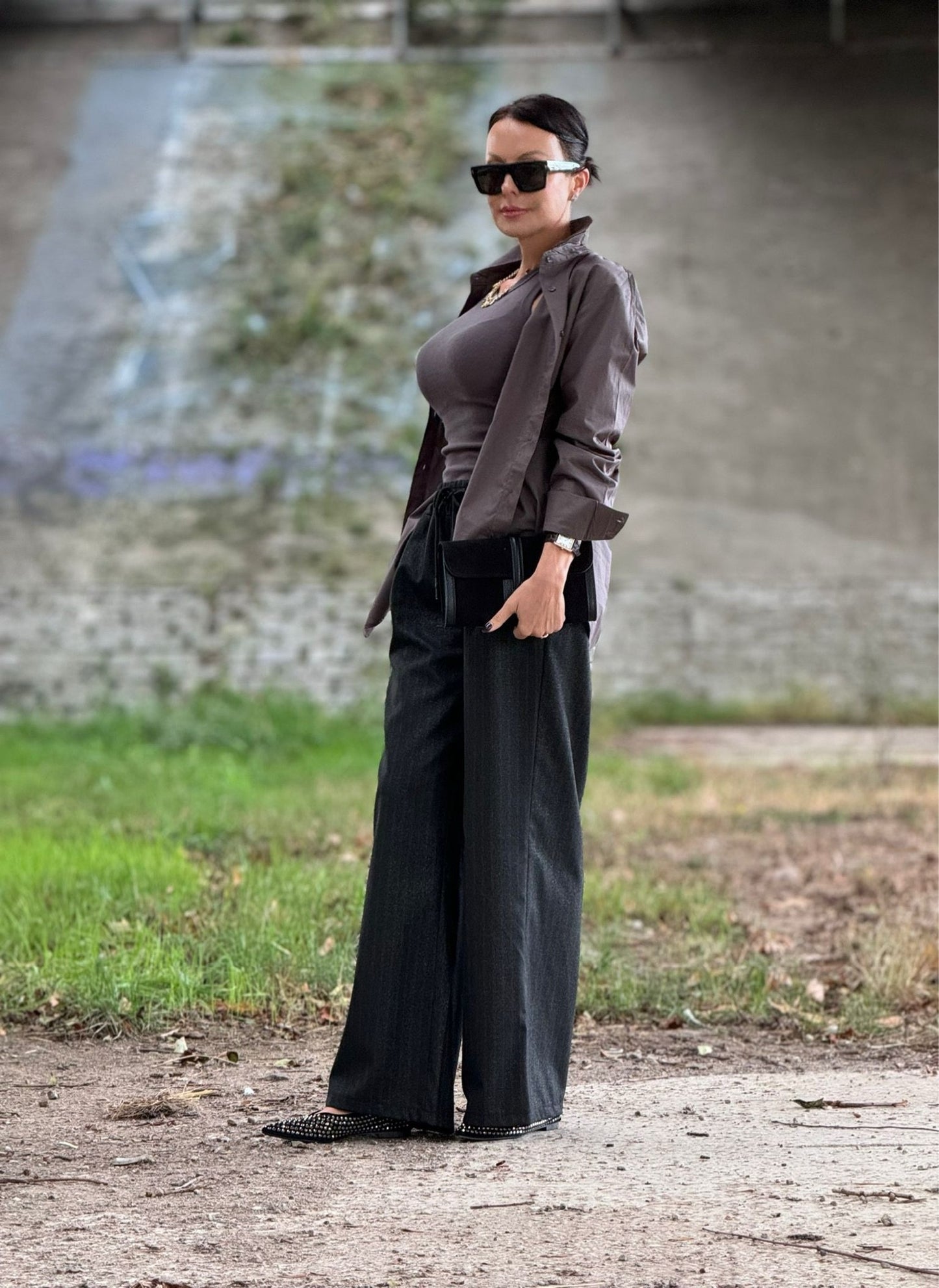 Blouse dark grey Celia