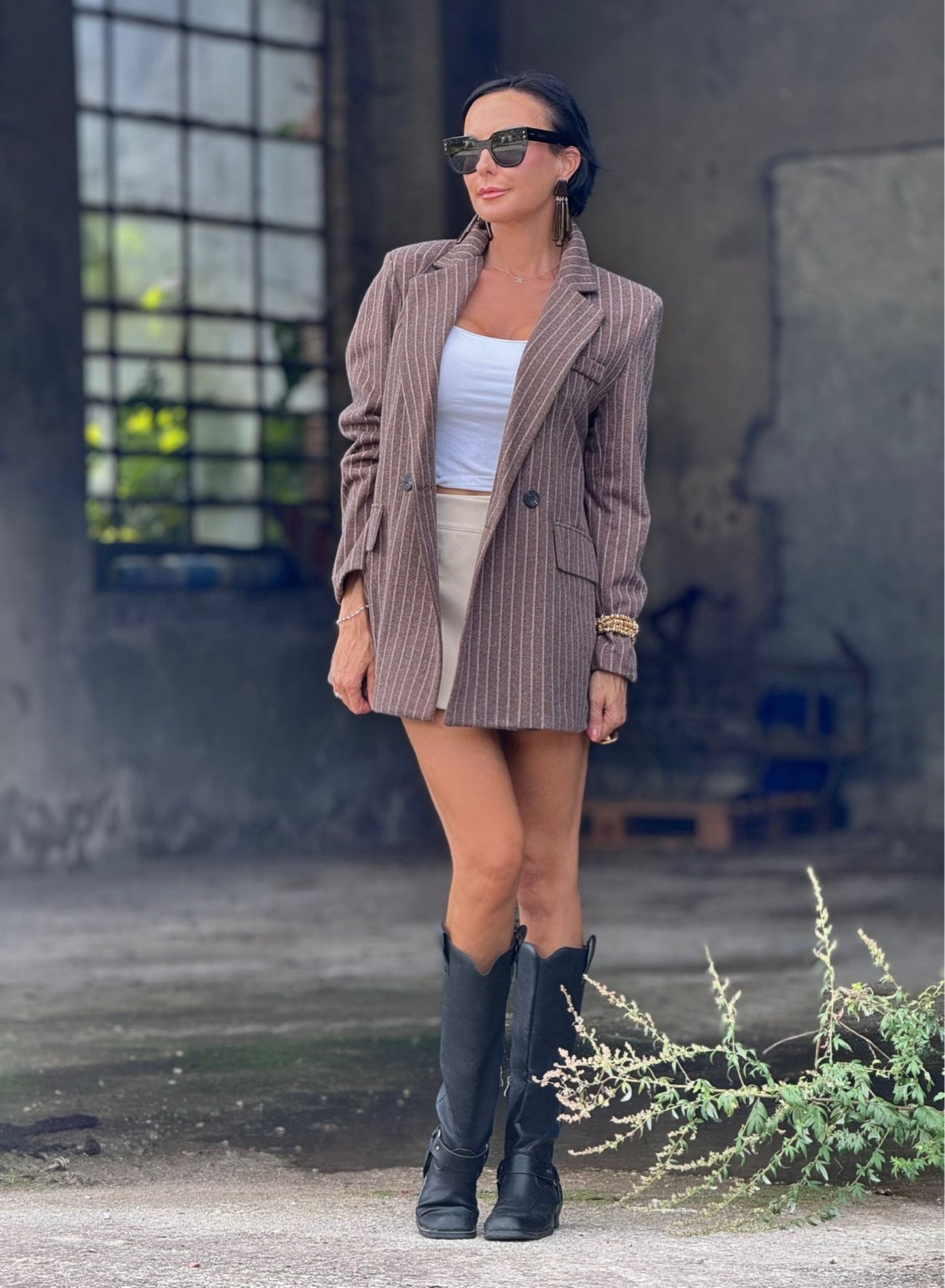 Blazer Maris striped chocolate