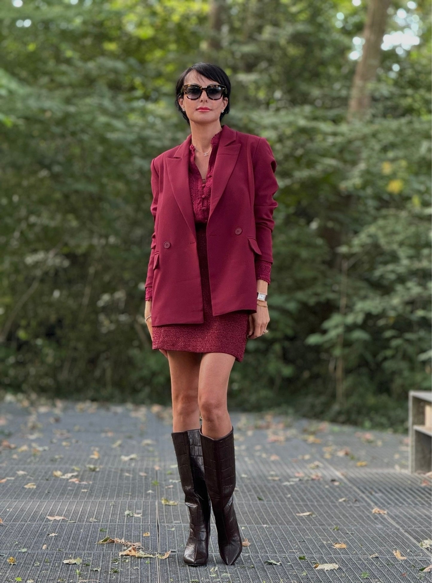 Skirt Vivienne tweed burgundy