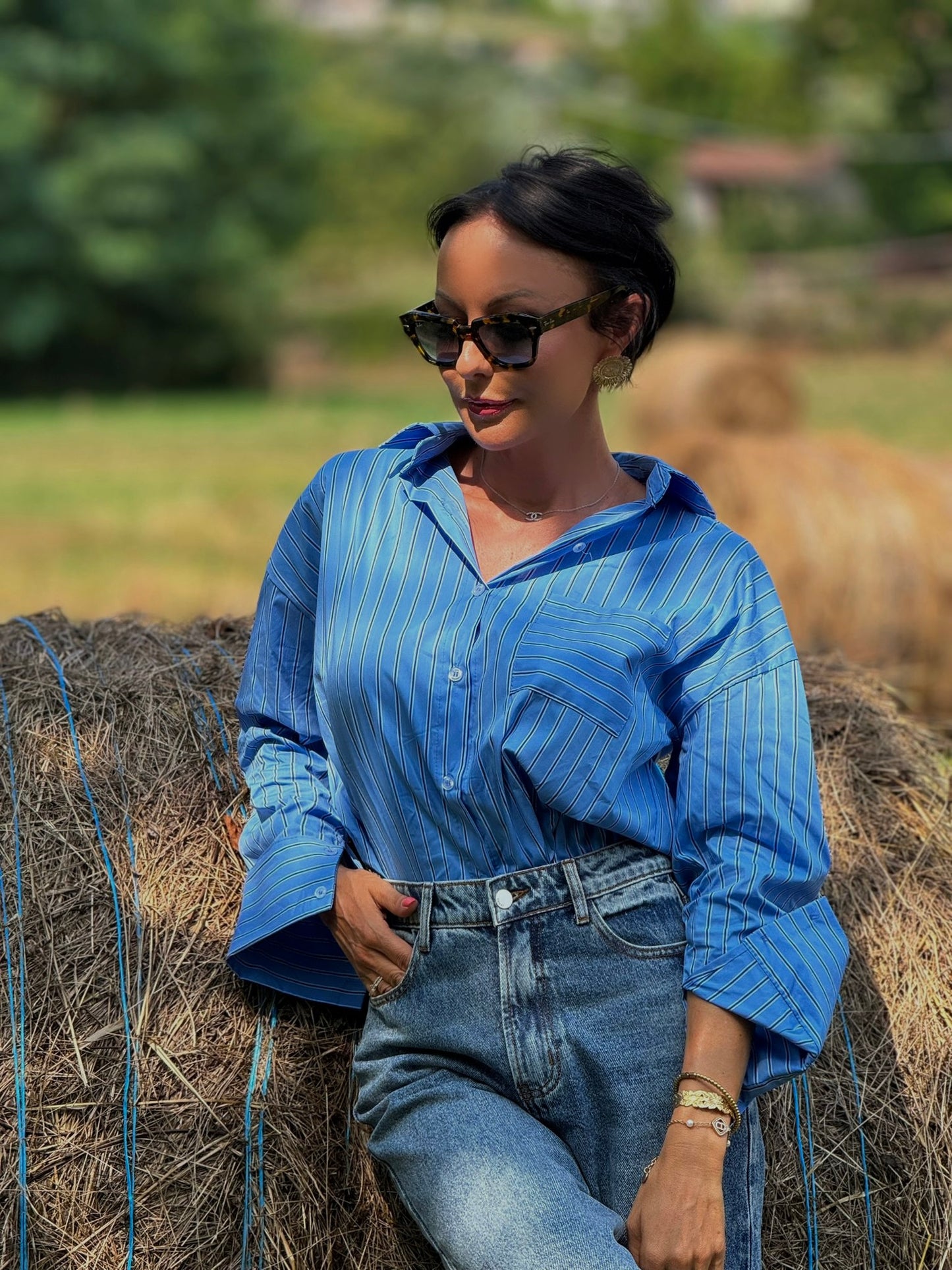 Blouse Raven striped blue