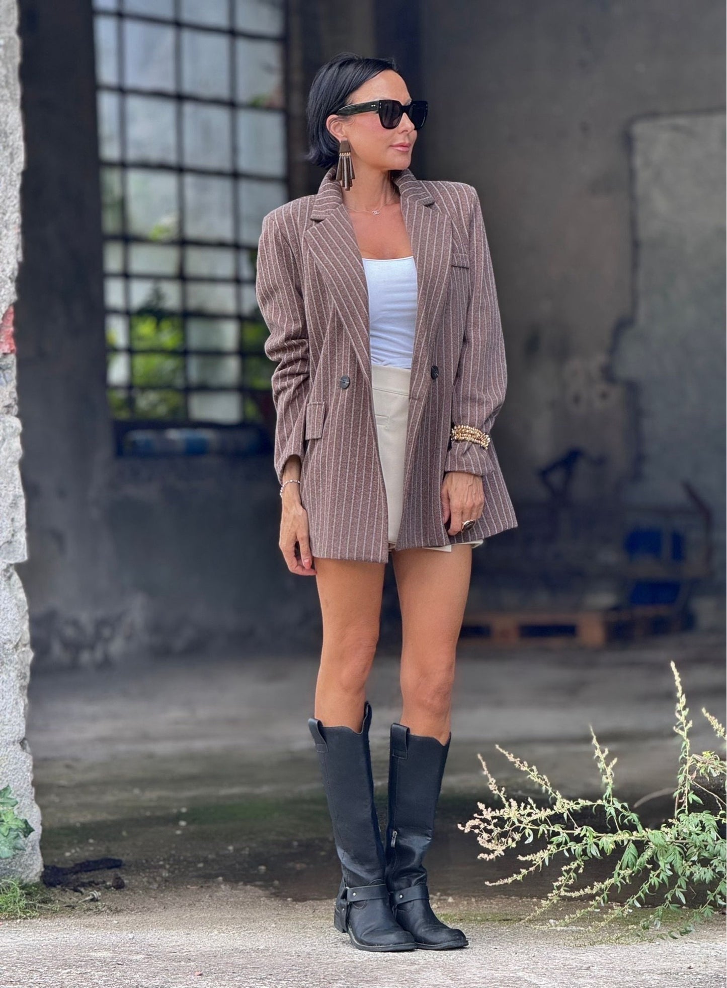 Blazer Maris striped chocolate