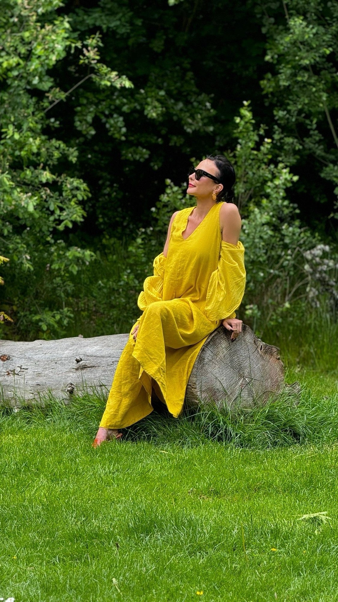 Dress cuba linen yellow