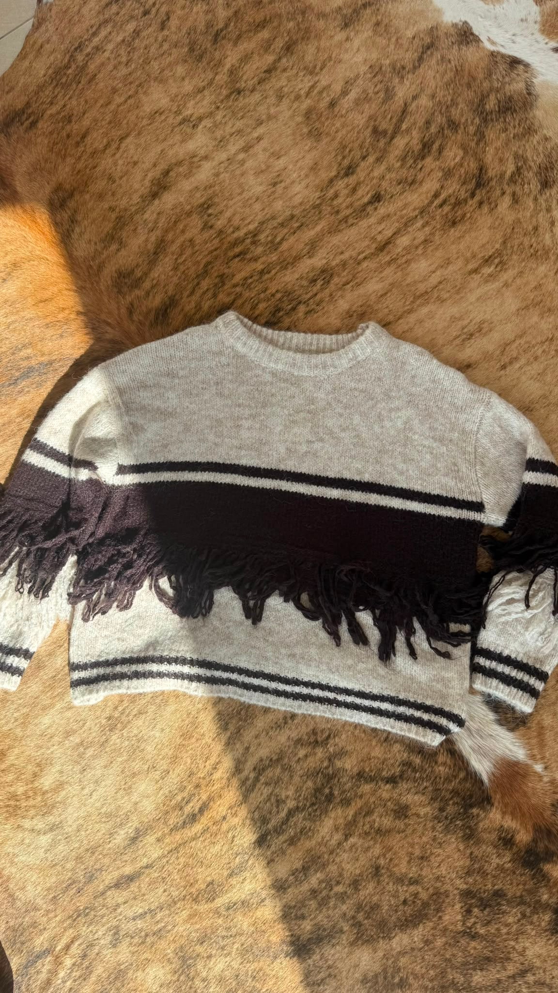 Pull Allegra fringes choco