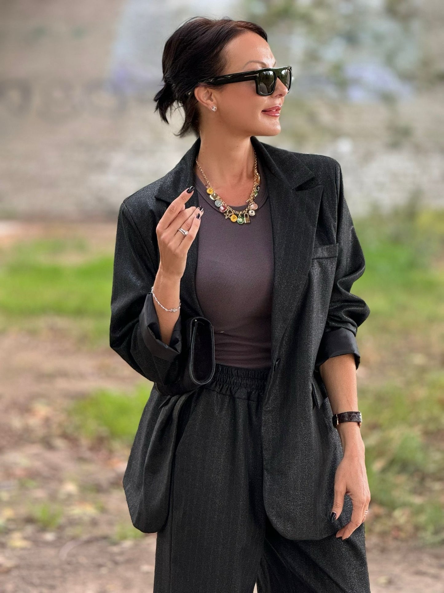 Tank dark grey Celia
