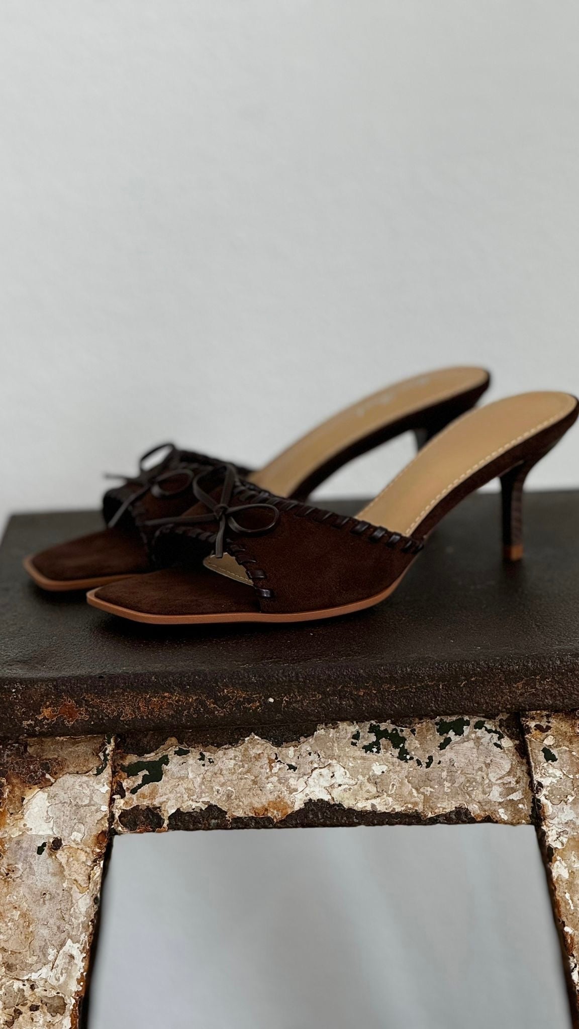 Slipper heeled choco (maat 36/39/40/41)