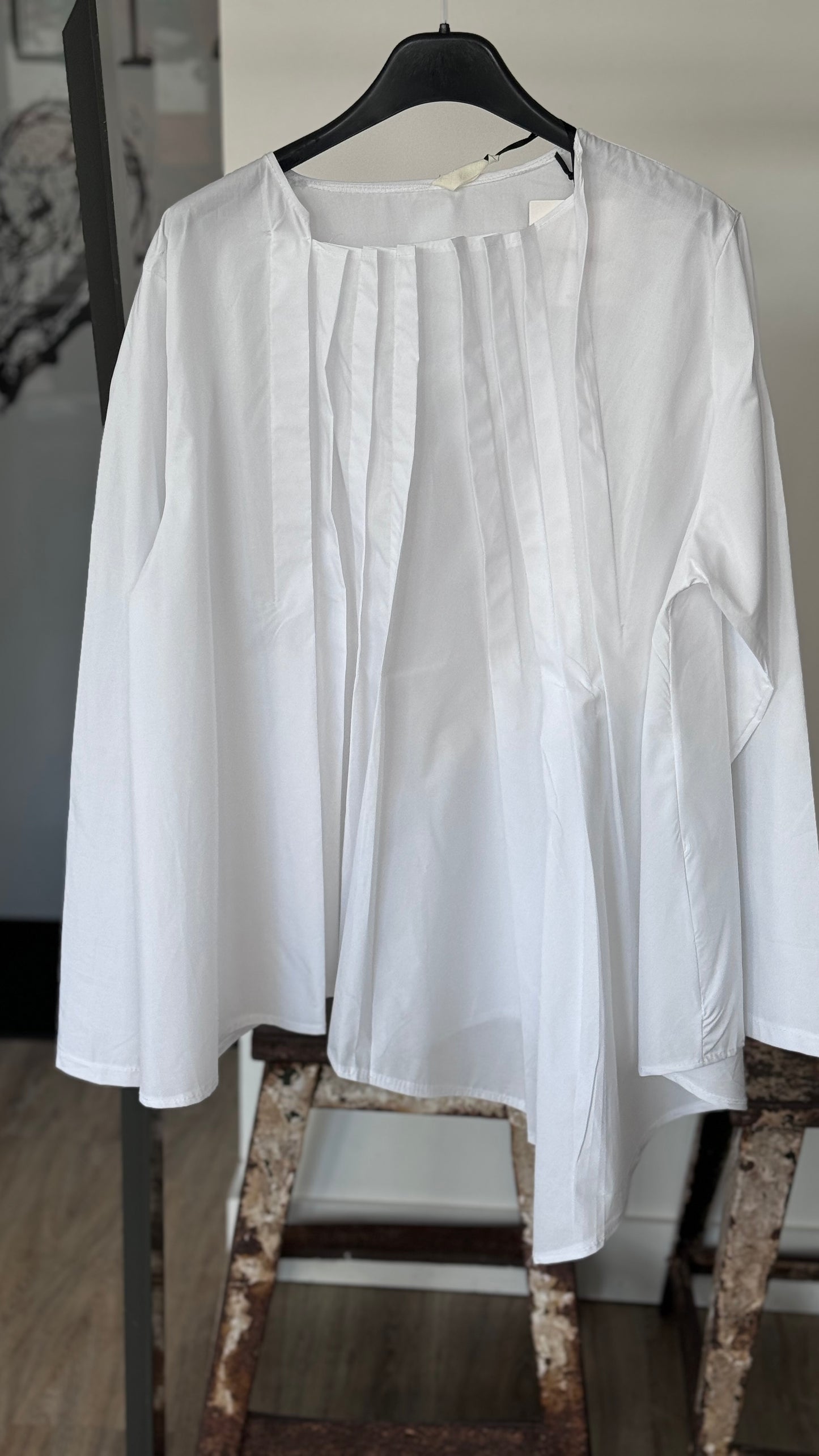 Blouse Leona plisse white