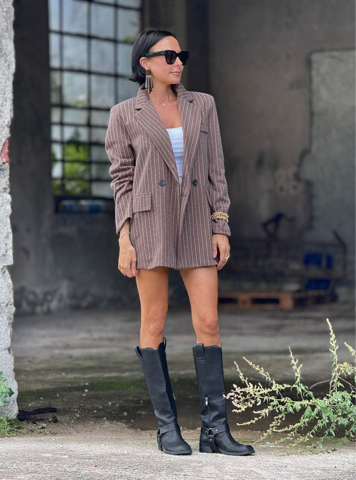 Blazer Maris striped chocolate