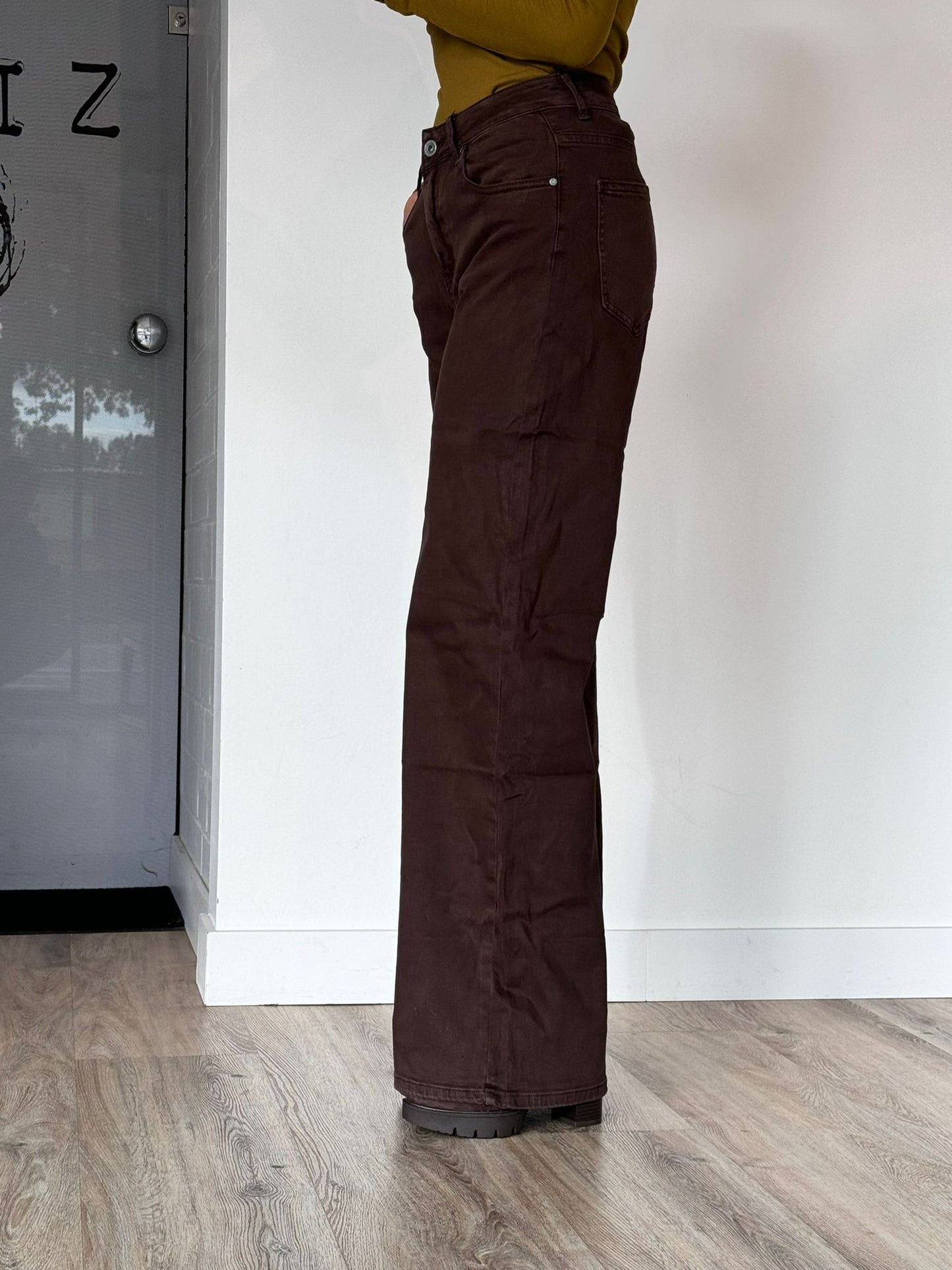Pants jeans straight brown