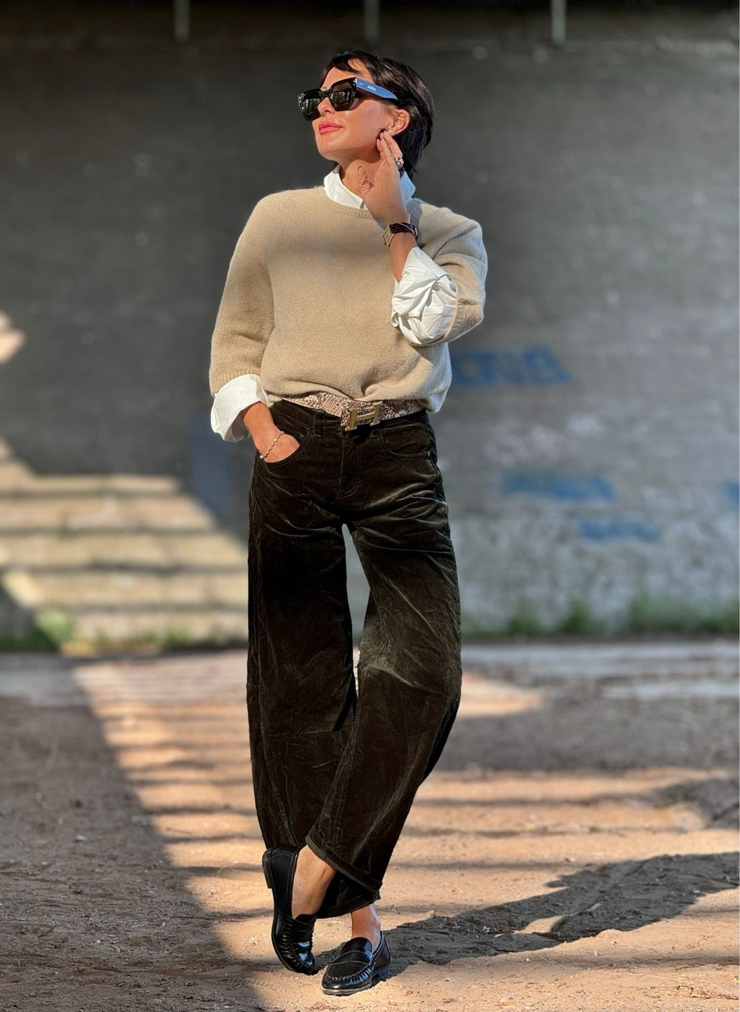 Pants Raven corduroy green