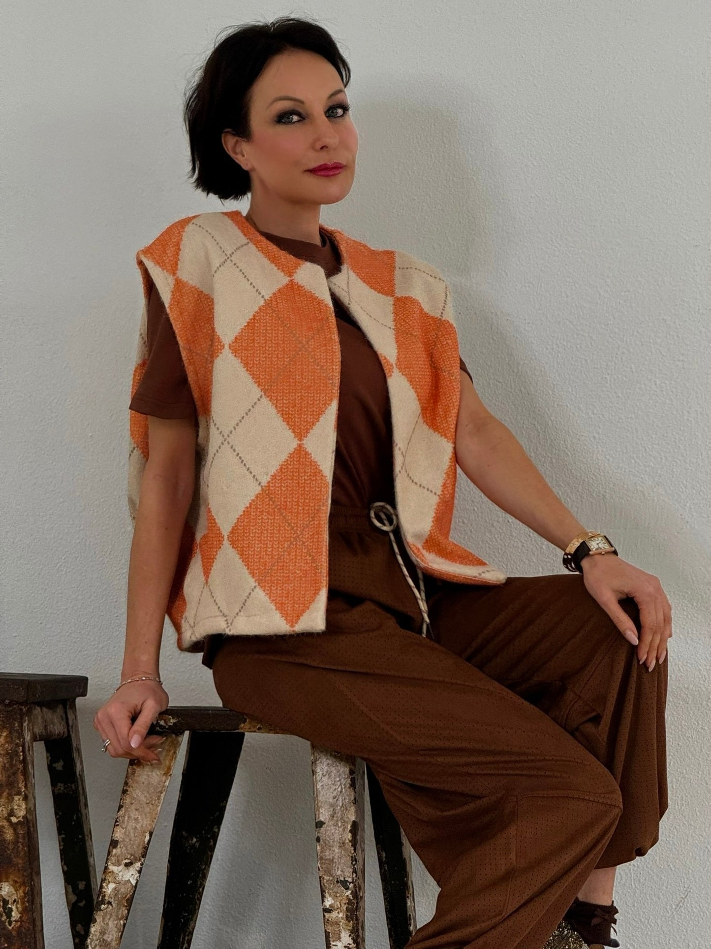 Jacket jacquard orange