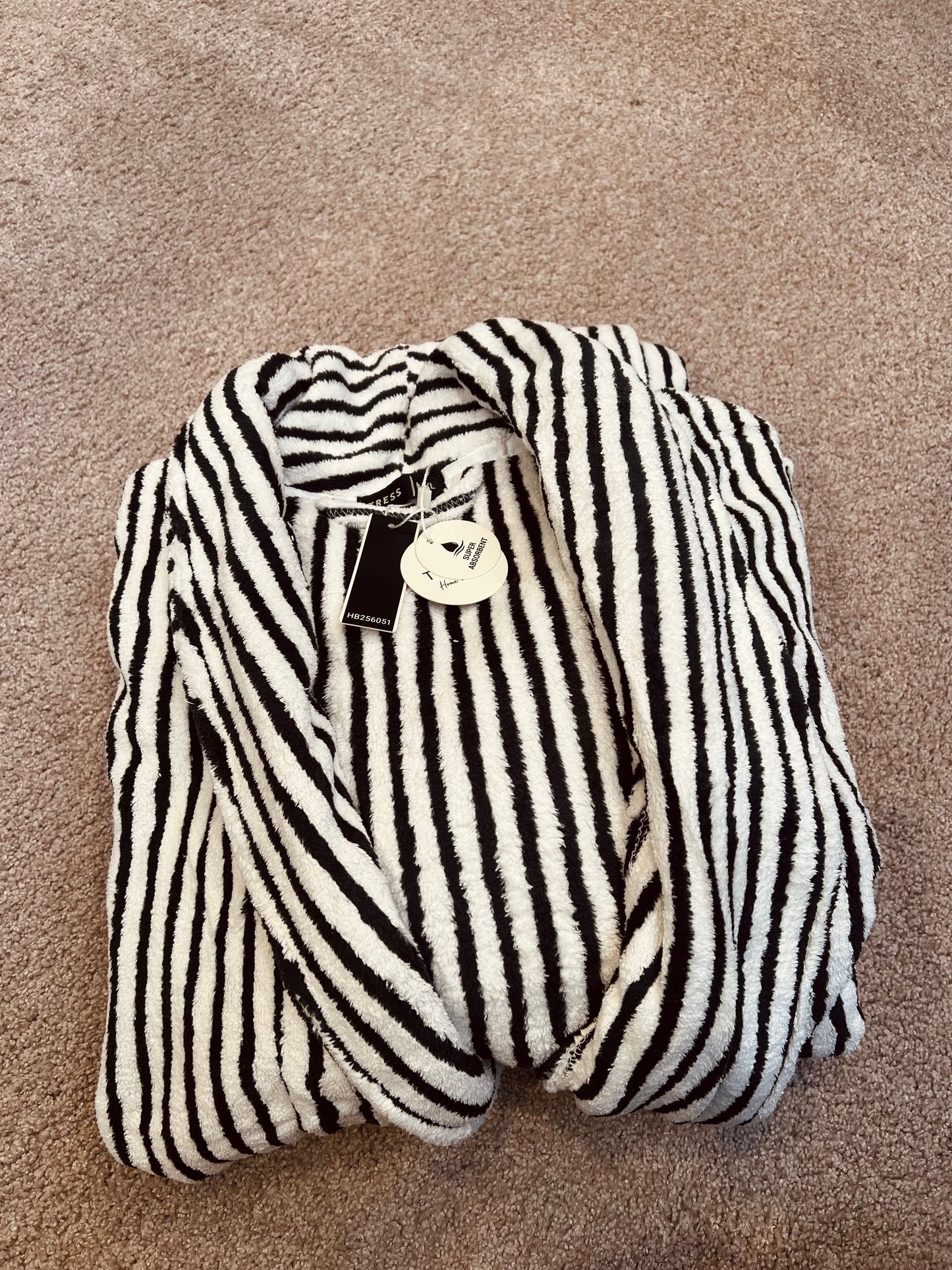 Bathrobe striped black