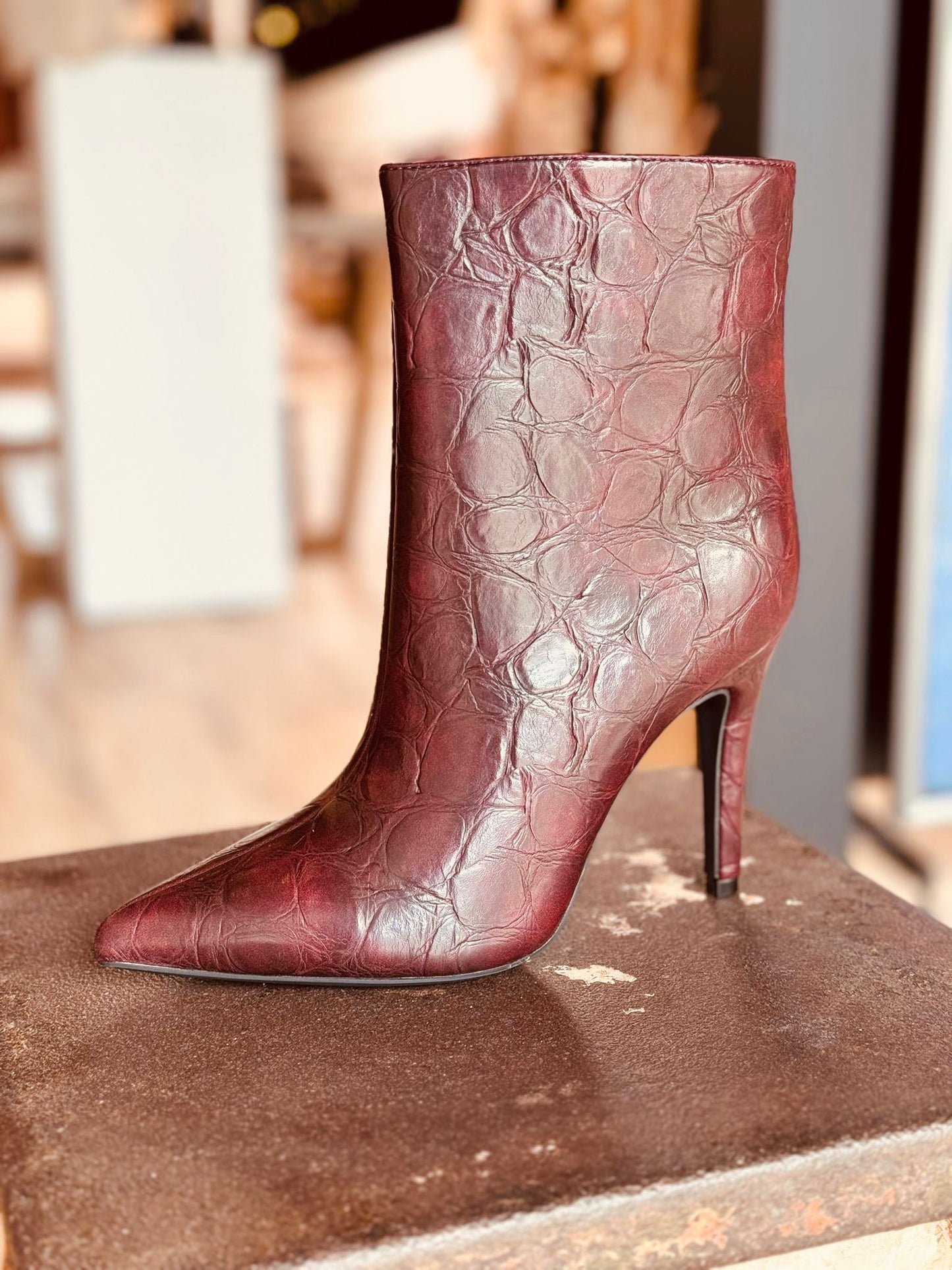Boots croco burgundy
