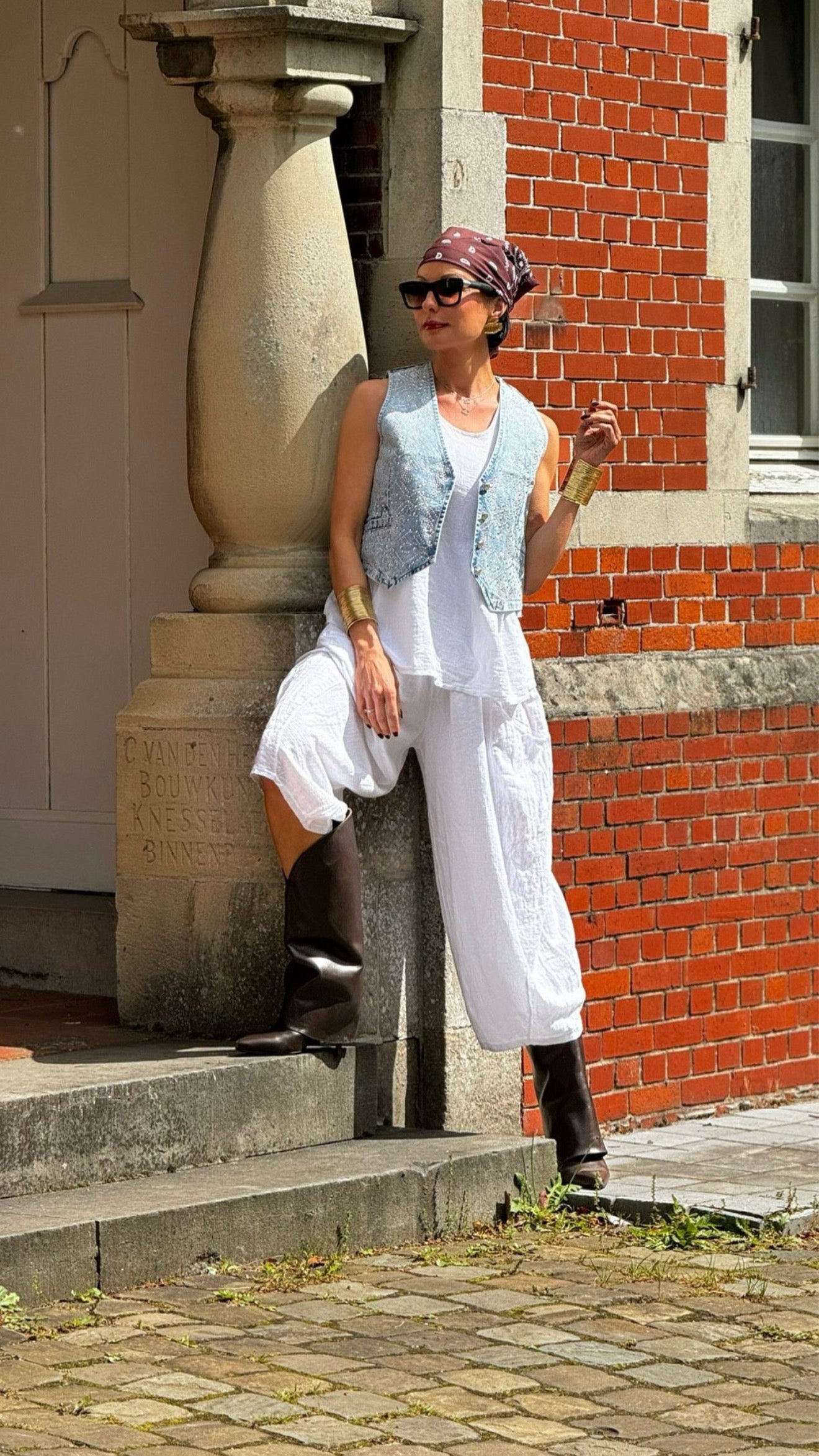 Pants linen Sarah white