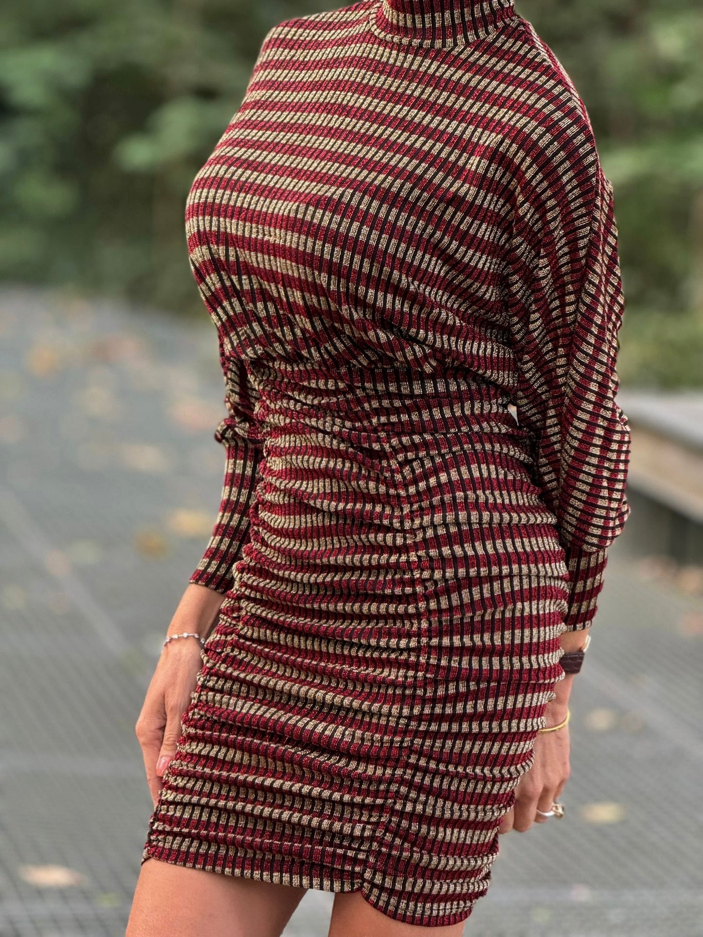 Dress Vivienne striped burgundy