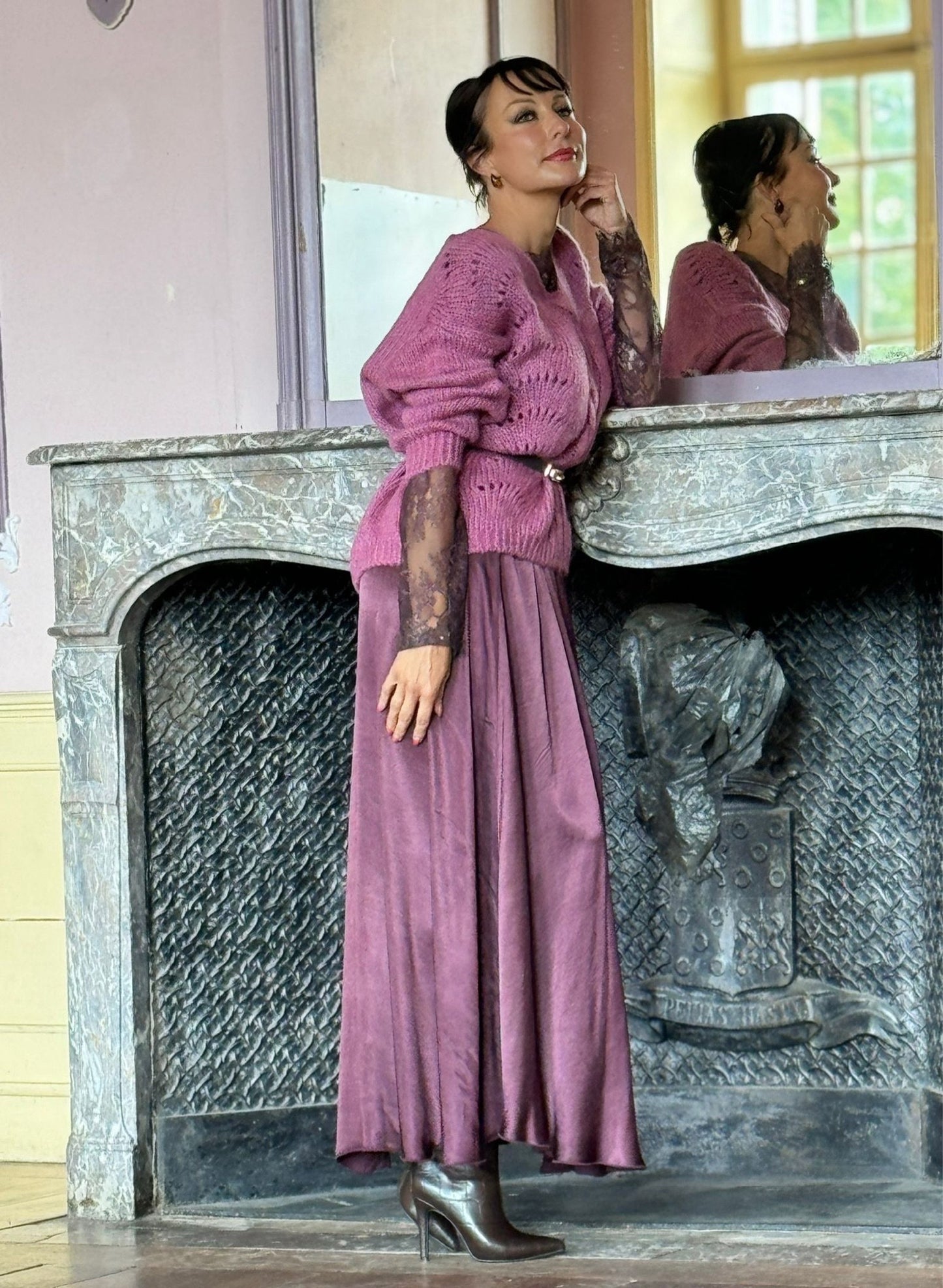 Dress Mika long prune