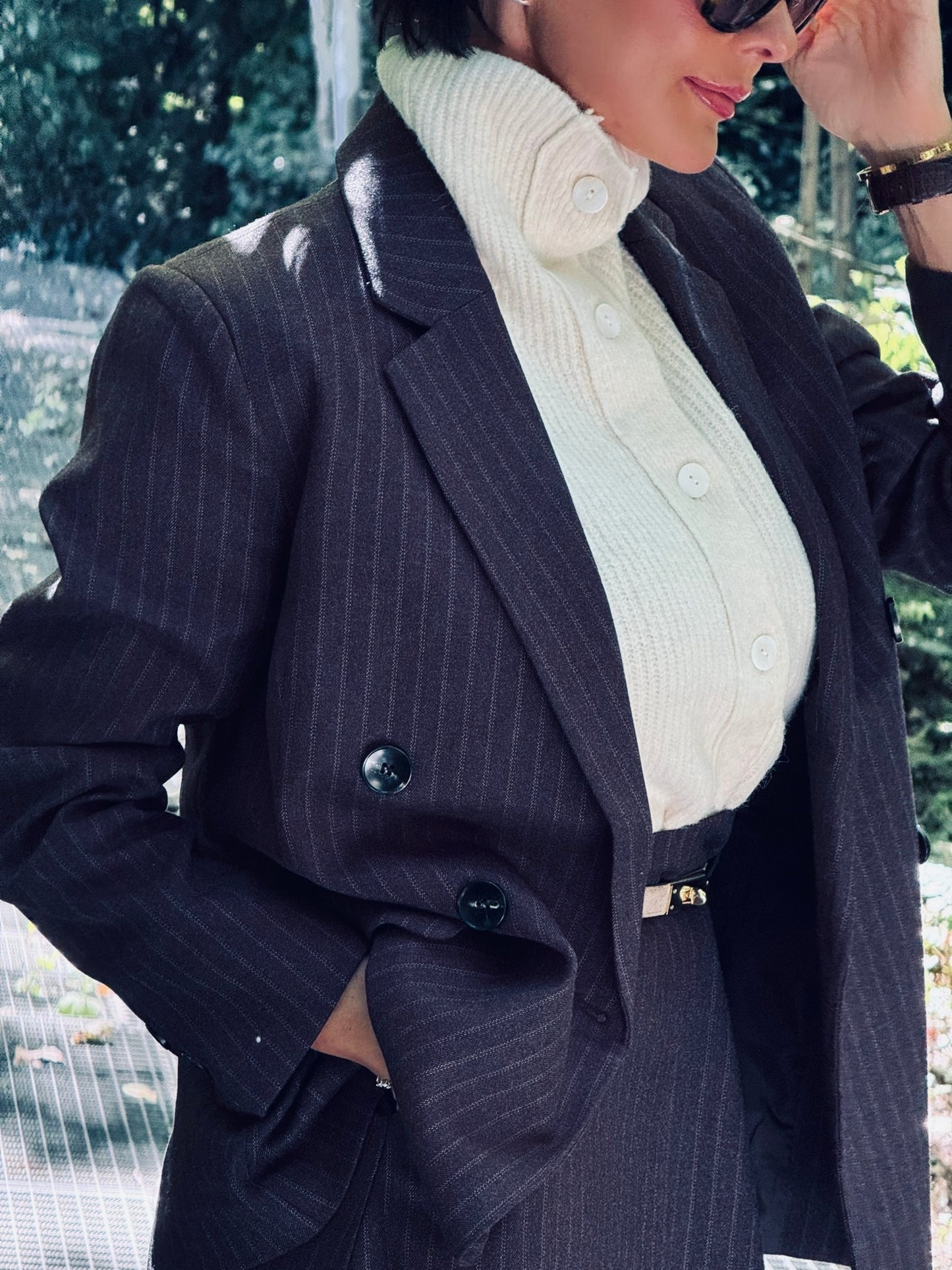 Blazer Liv striped black