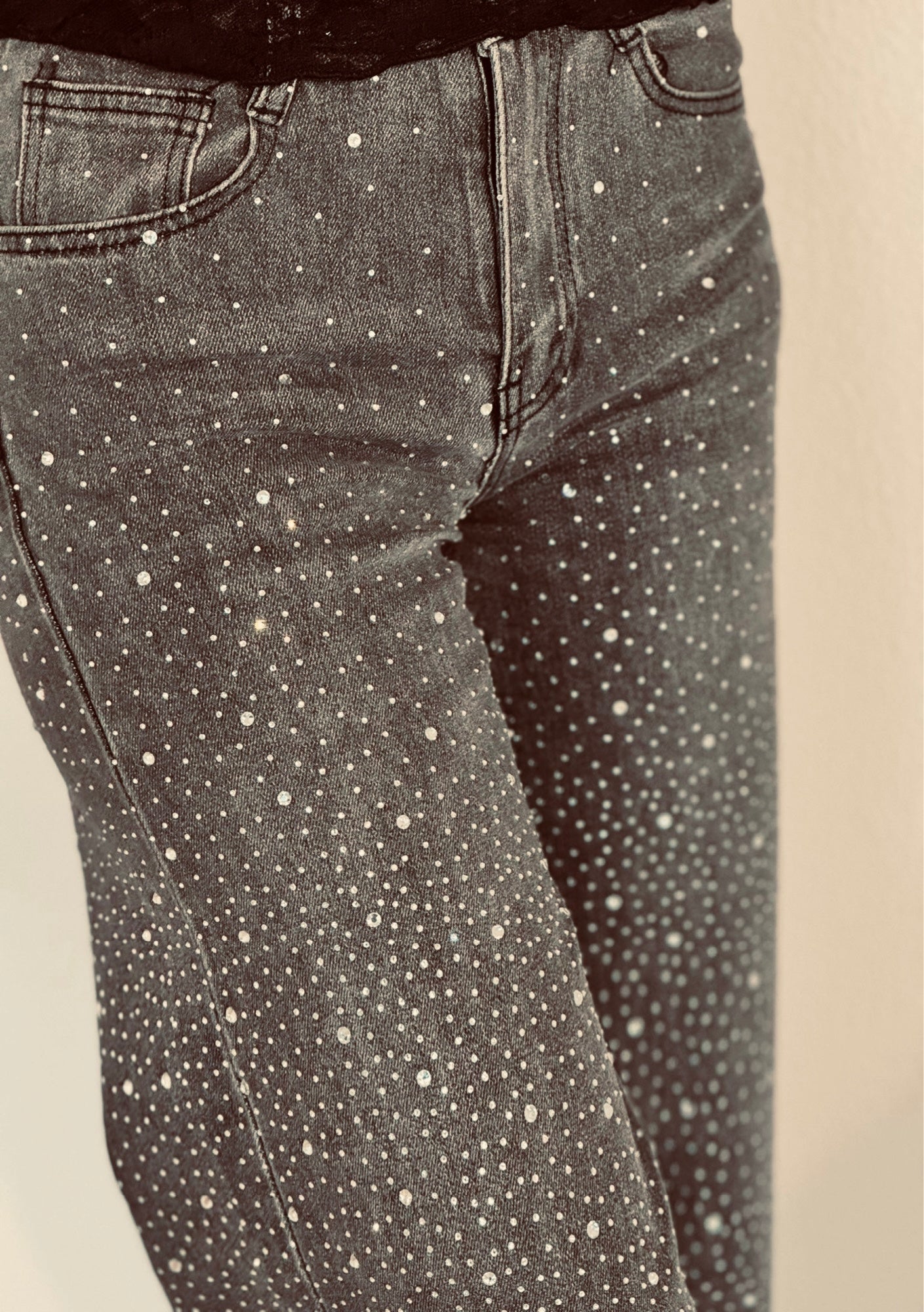 Jeans strass grey