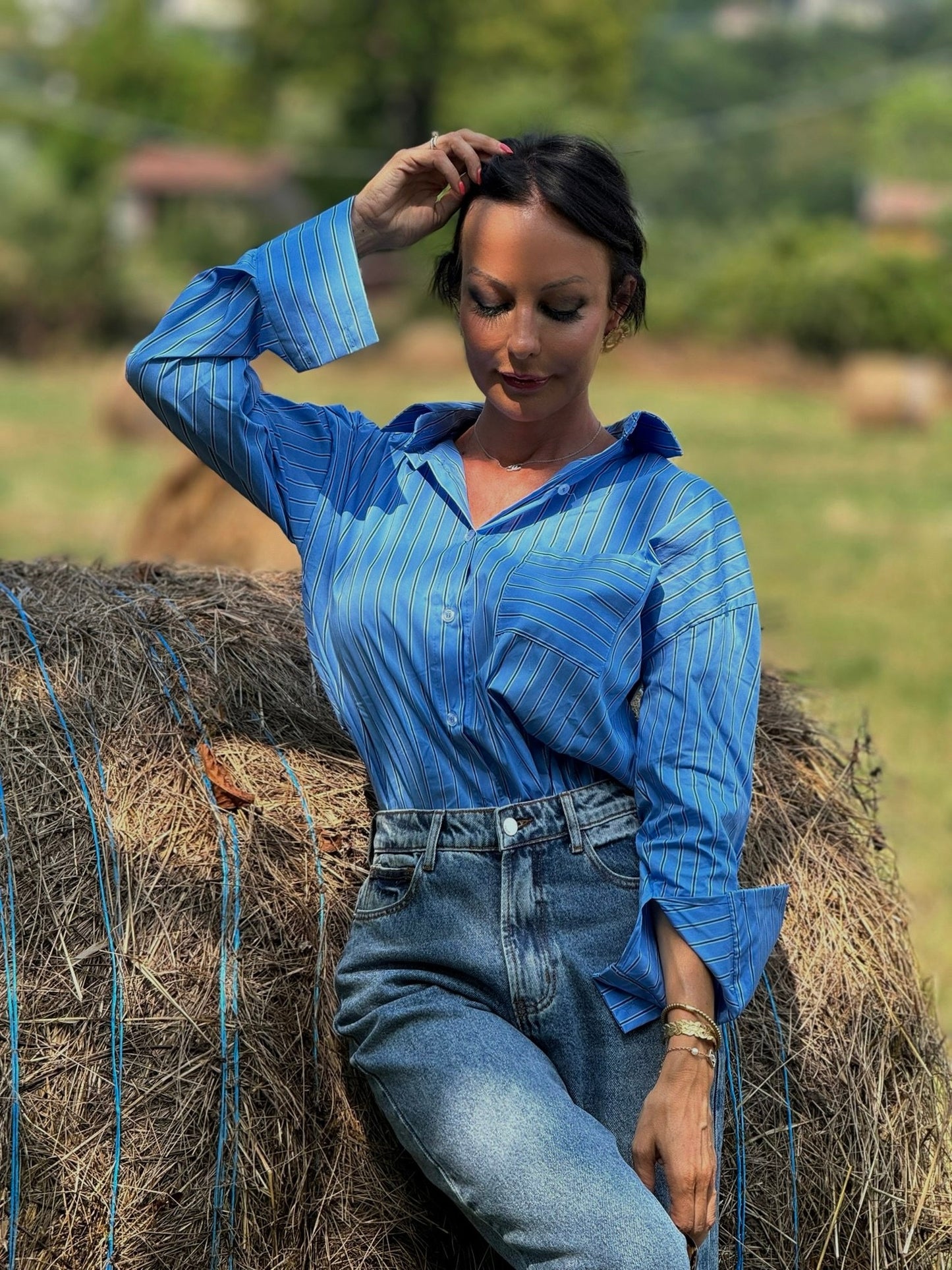 Blouse Raven striped blue