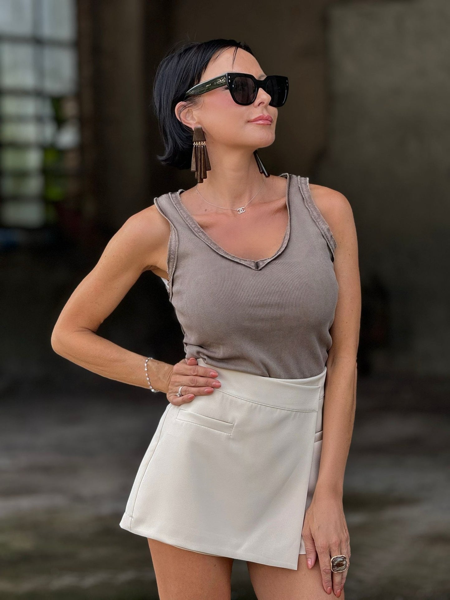 Top Lyra tank taupe