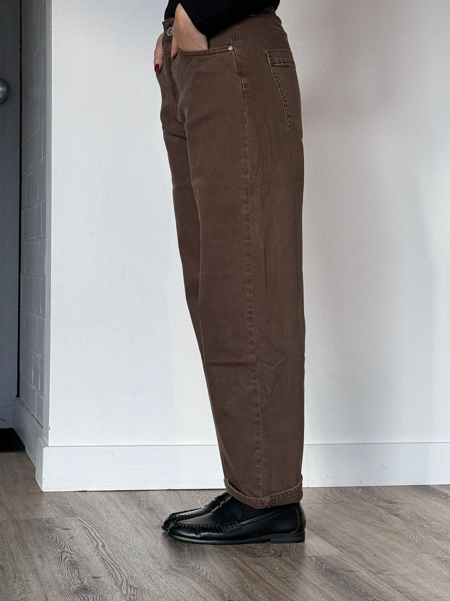 Pants jeans balloon brown