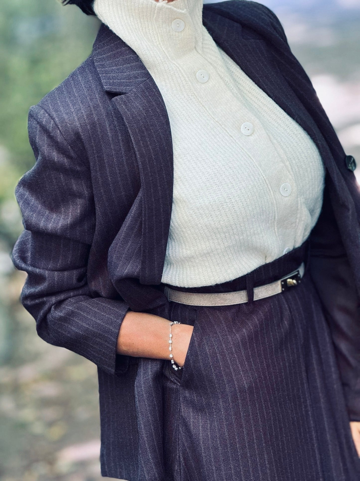Blazer Liv striped black