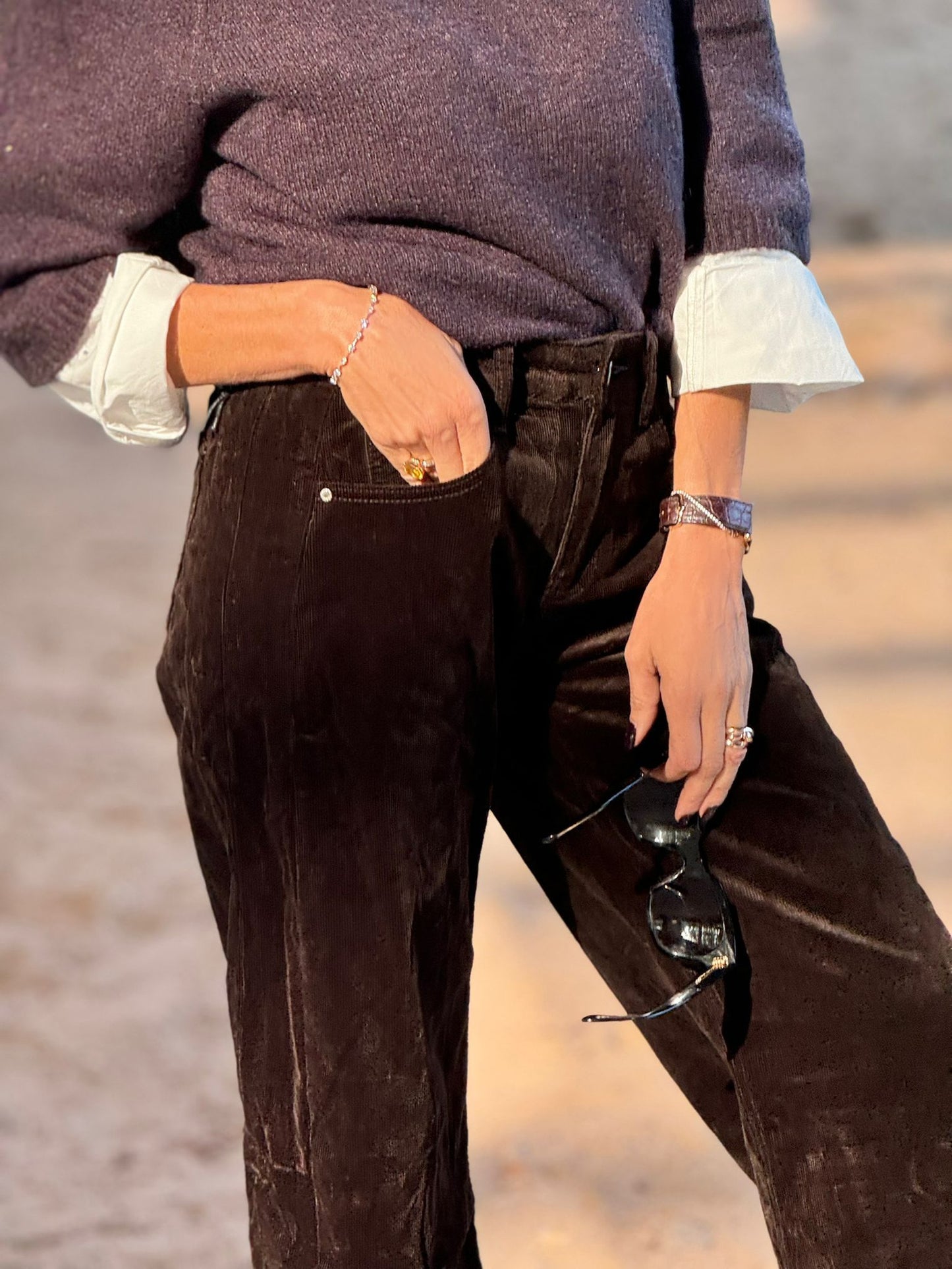 Pants Raven corduroy brown