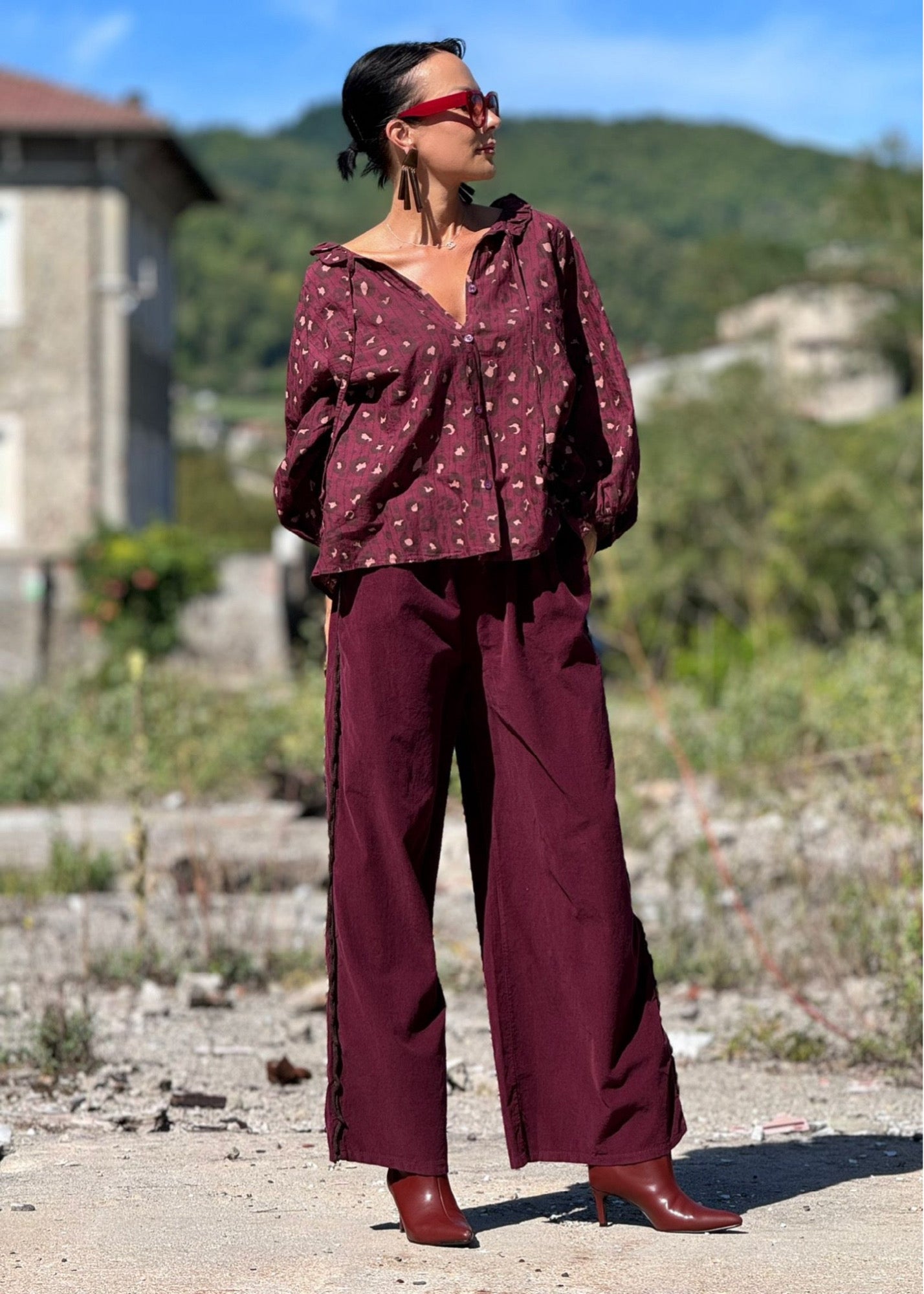 Pants Lyra burgundy