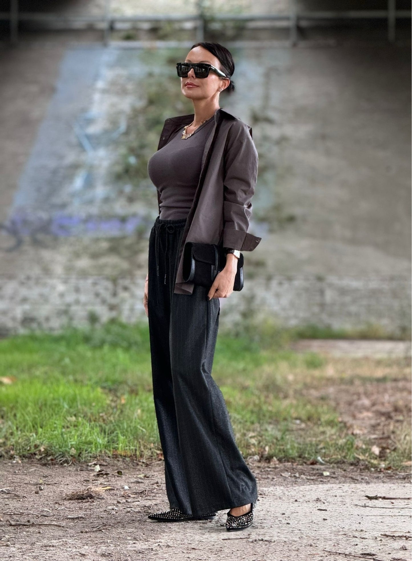 Blouse dark grey Celia