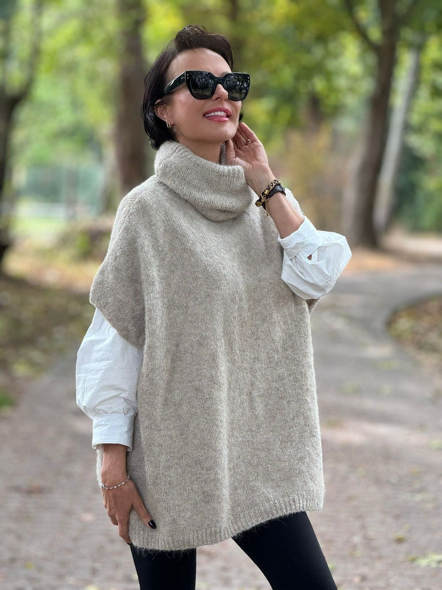 Pull Andrea collar KM taupe