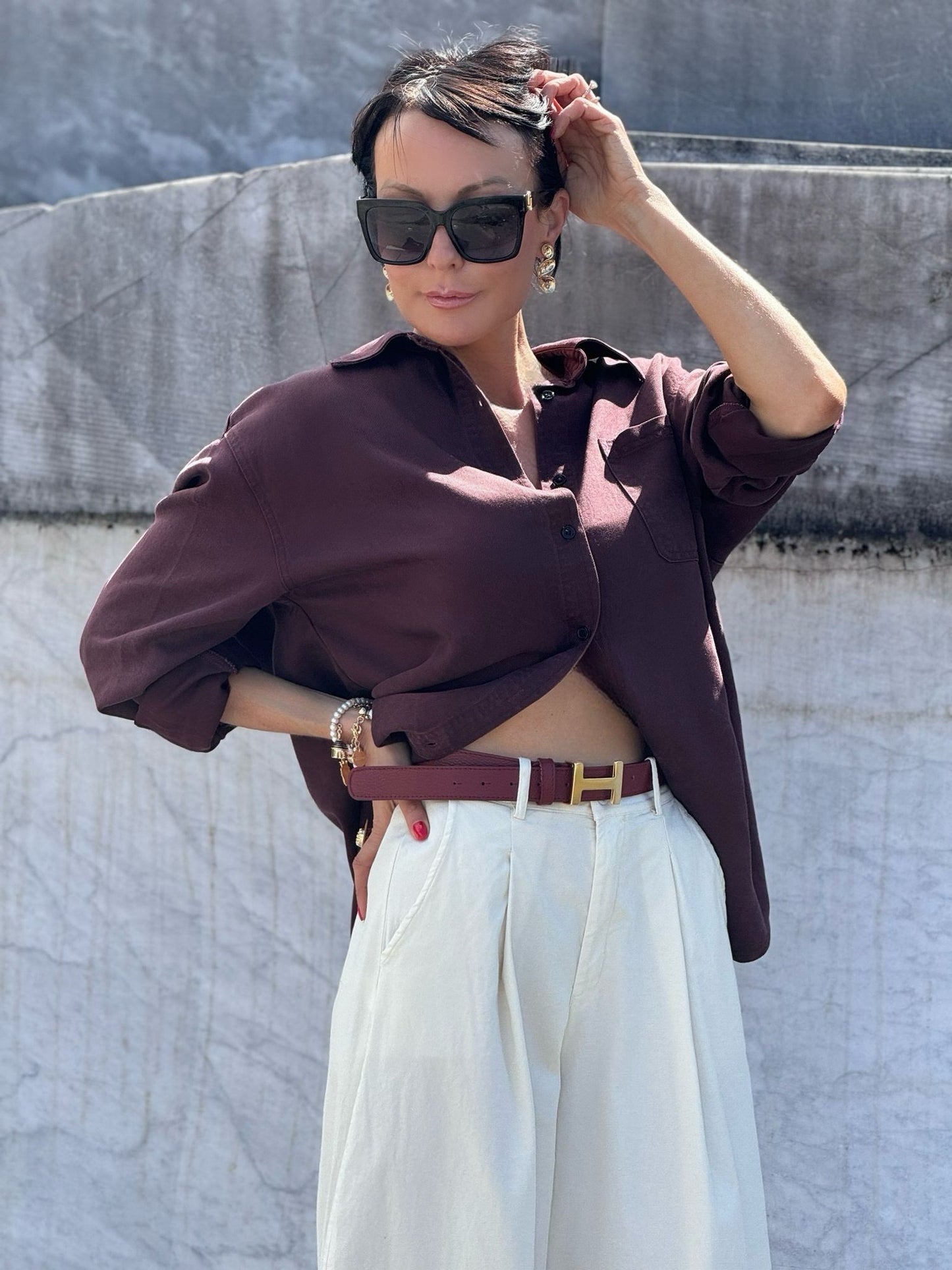 Blouse India burgundy