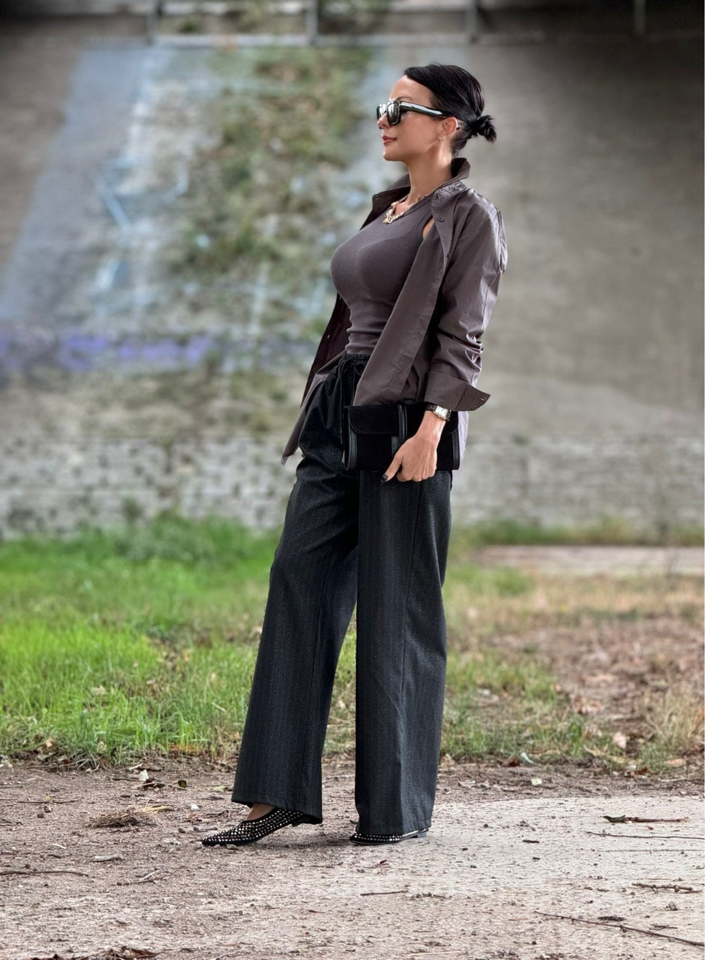 Blouse dark grey Celia