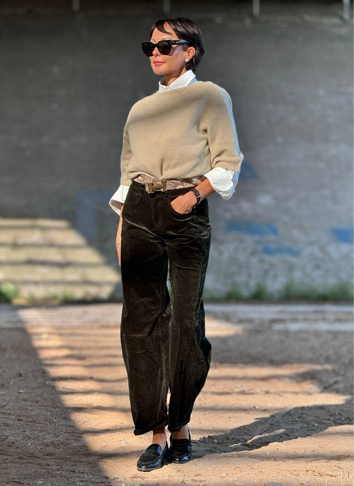 Pants Raven corduroy green