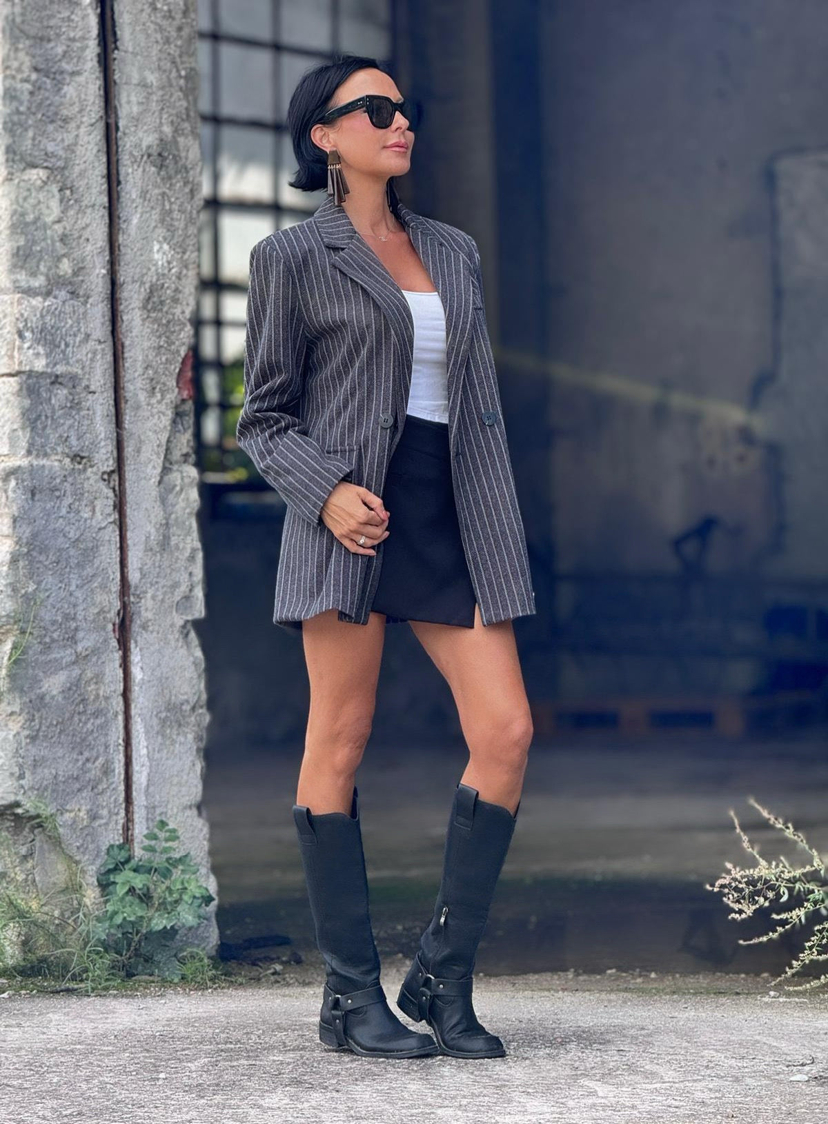 Blazer Maris striped dark grey