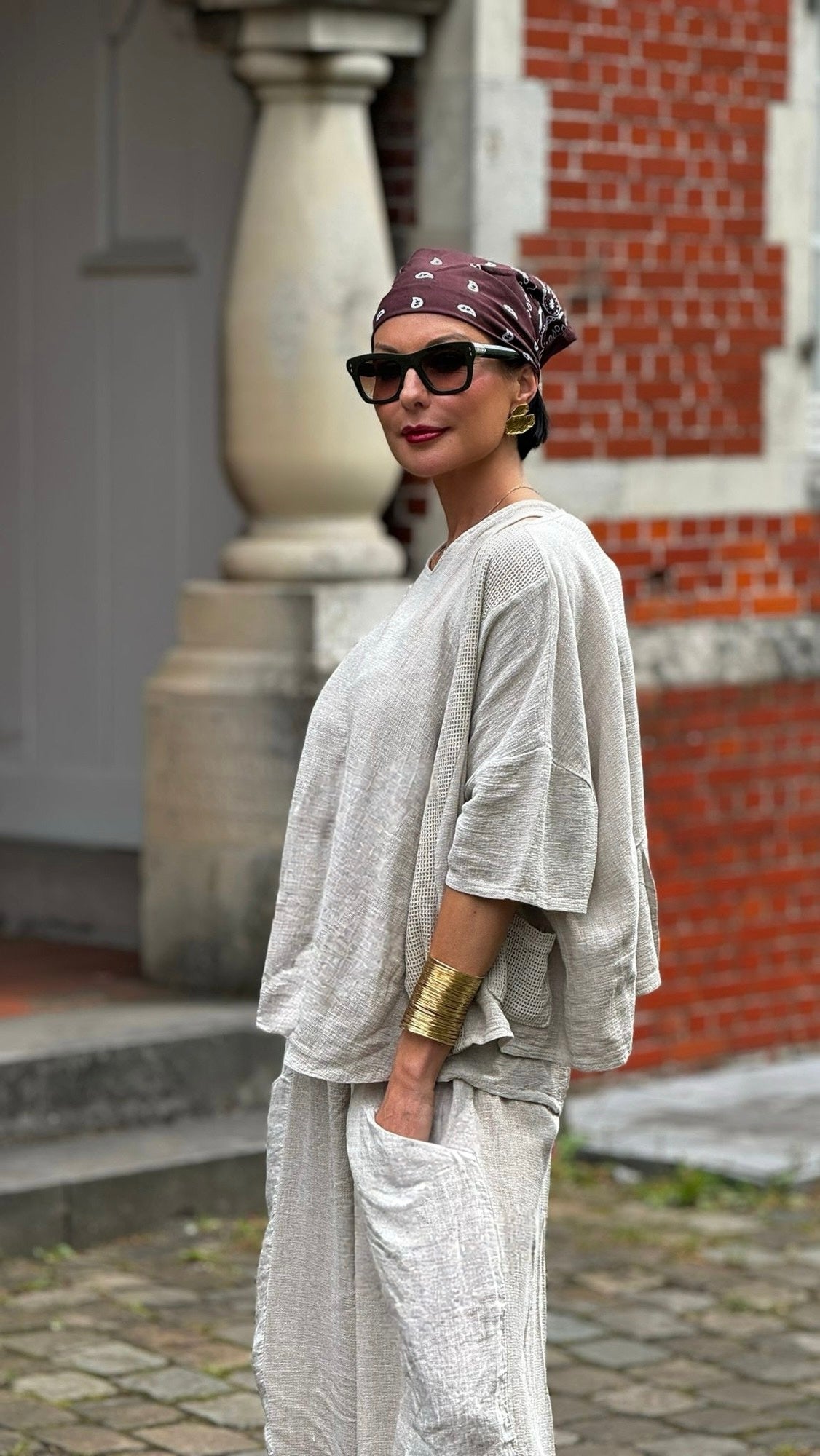 Jacket linen Sarah taupe